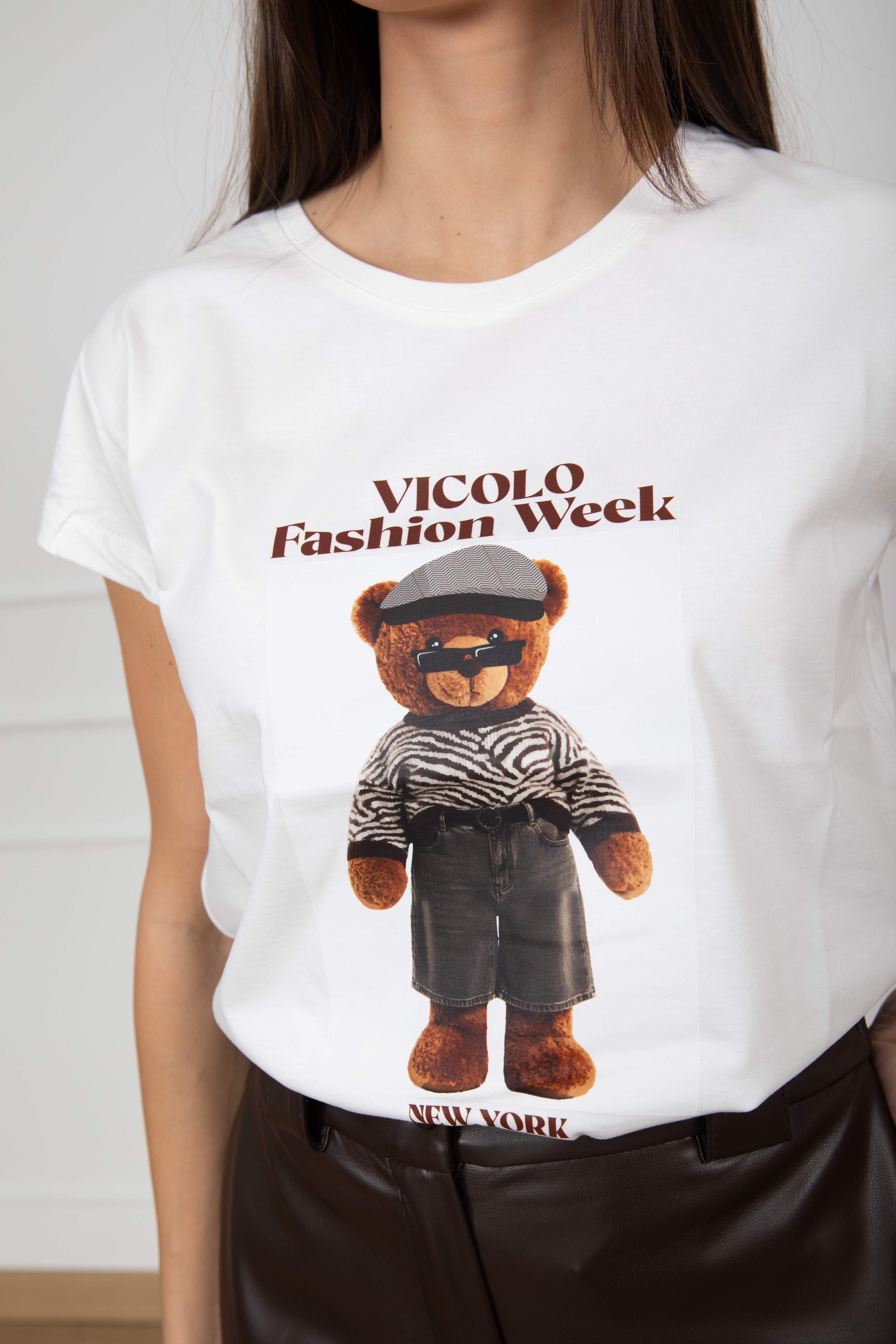 T-shirt "fashion week" teddy animalier ViCOLO