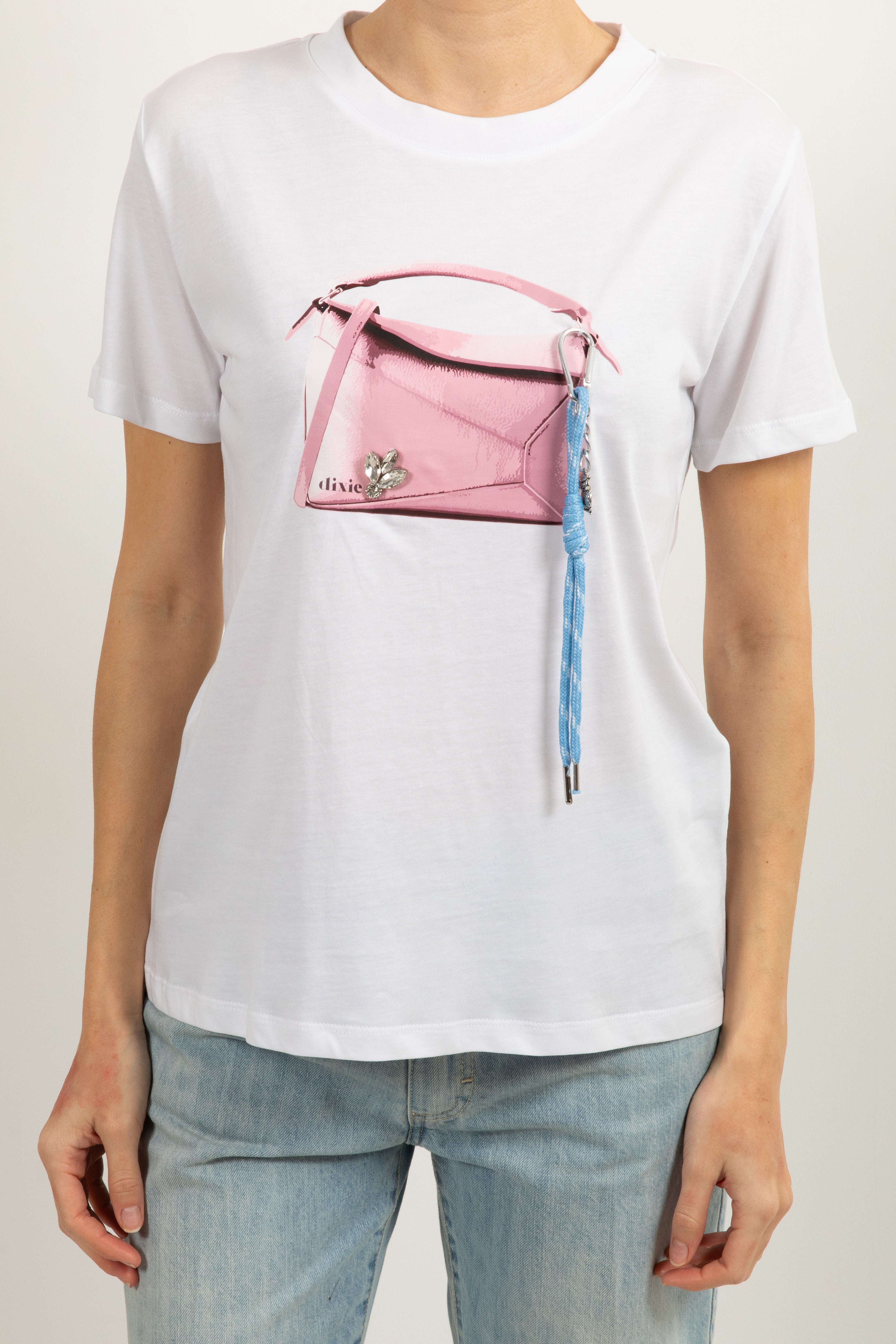 T-shirt borsa rosa con charms Dixie