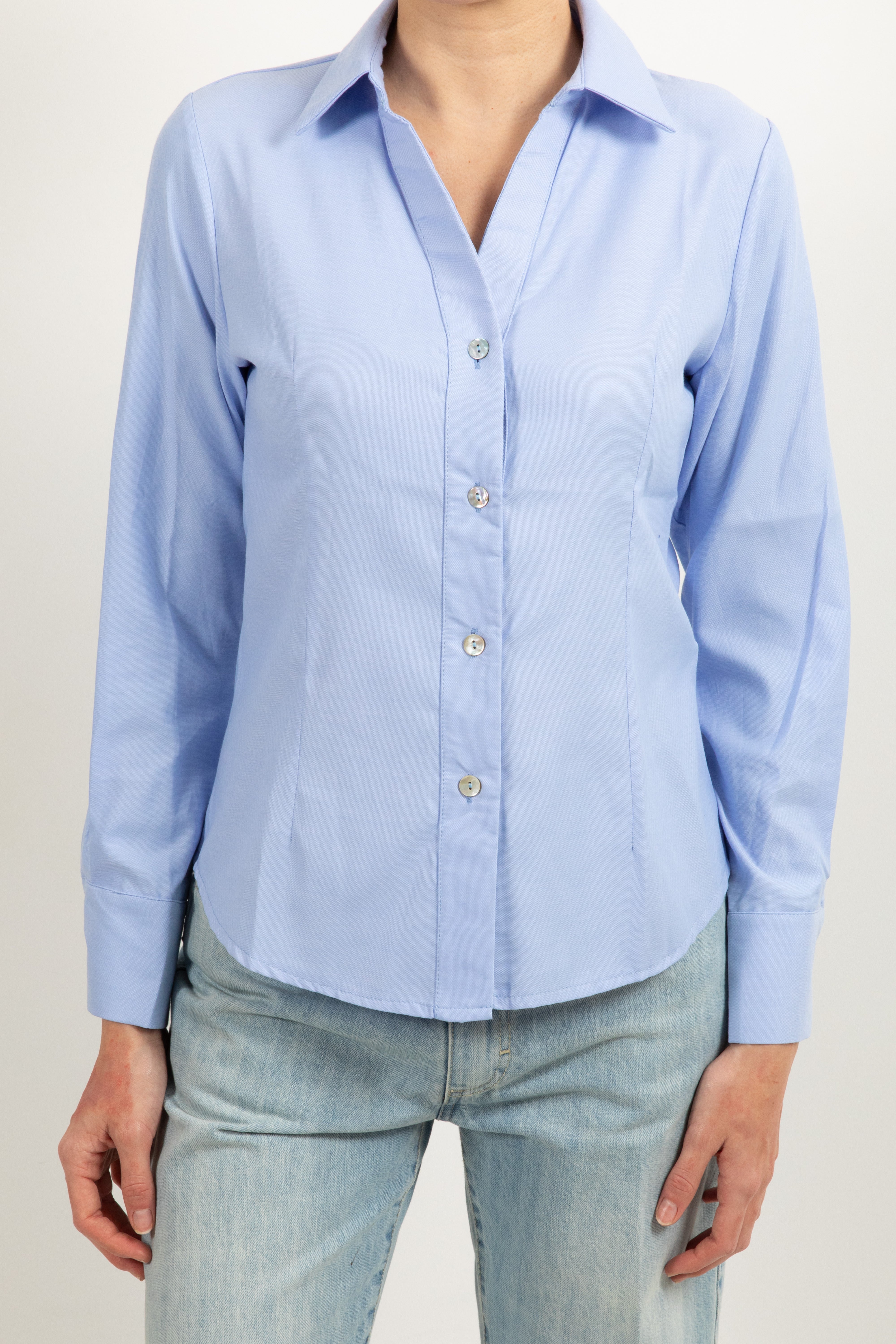 Camicia oxford con scollo a "V" Susy Mix
