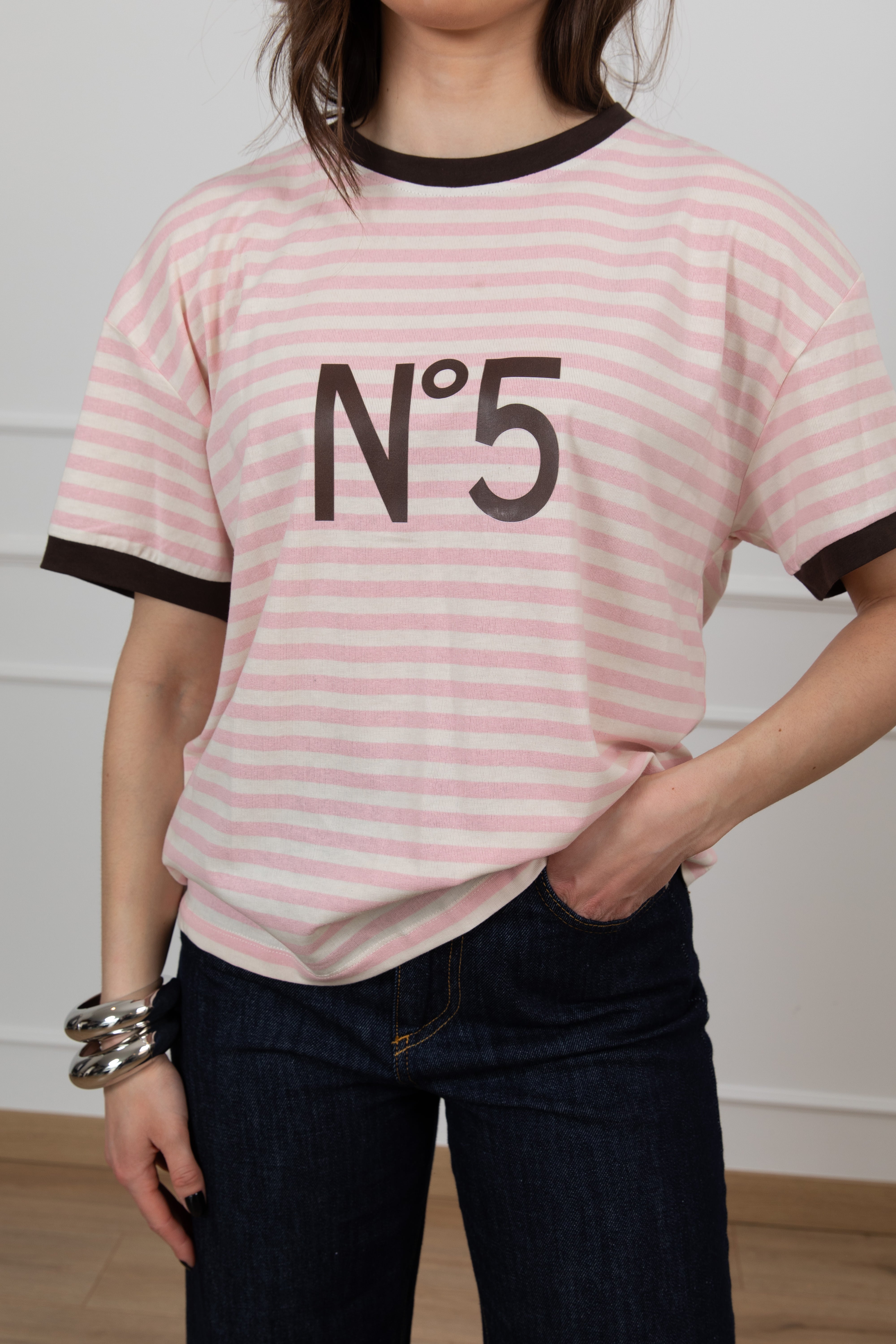 T-shirt "N 5" a righe Tensione IN