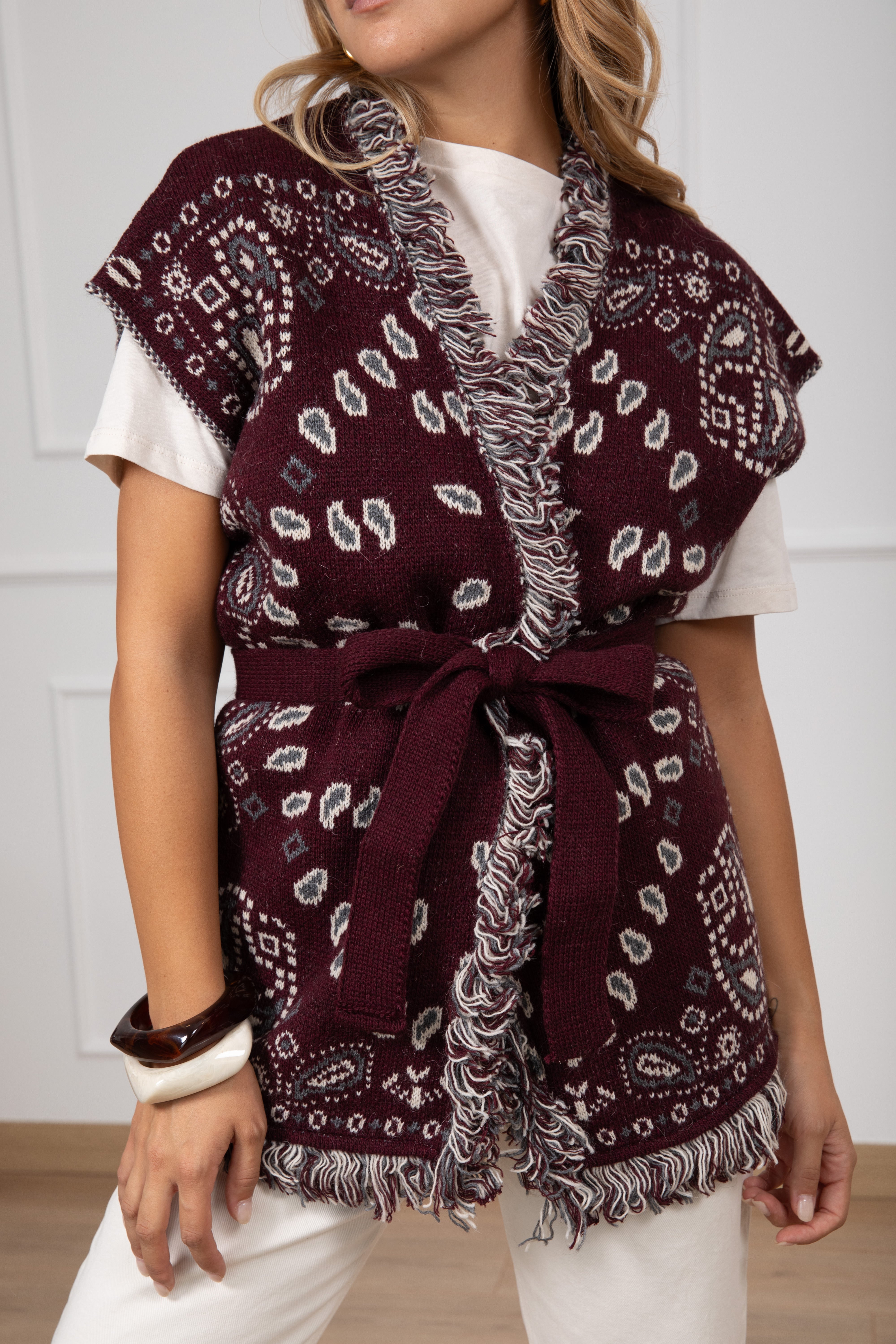 Gilet in maglia fantasia bandana Tensione IN