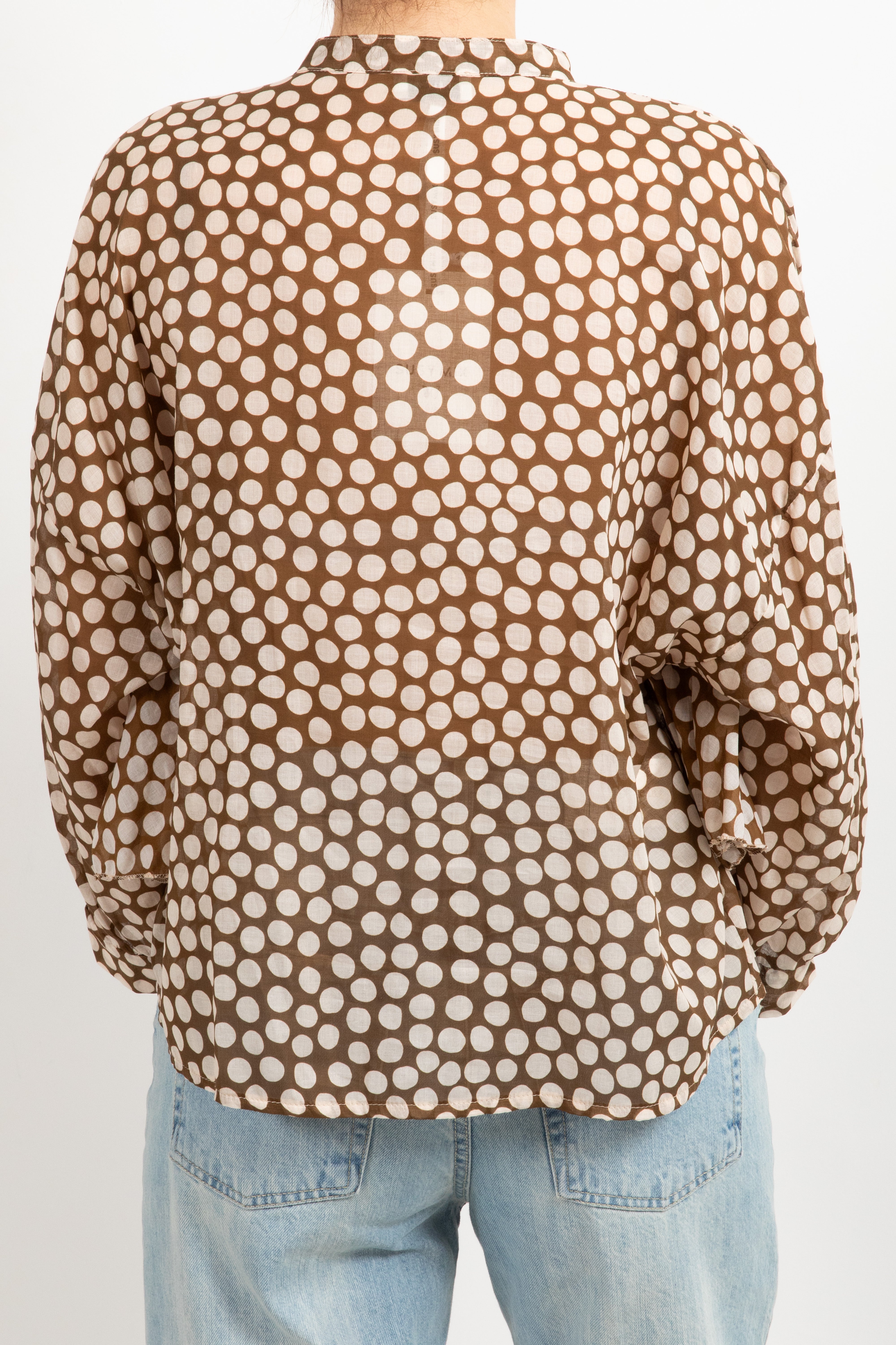 Camicia in cotone a pois con balze Susy Mix