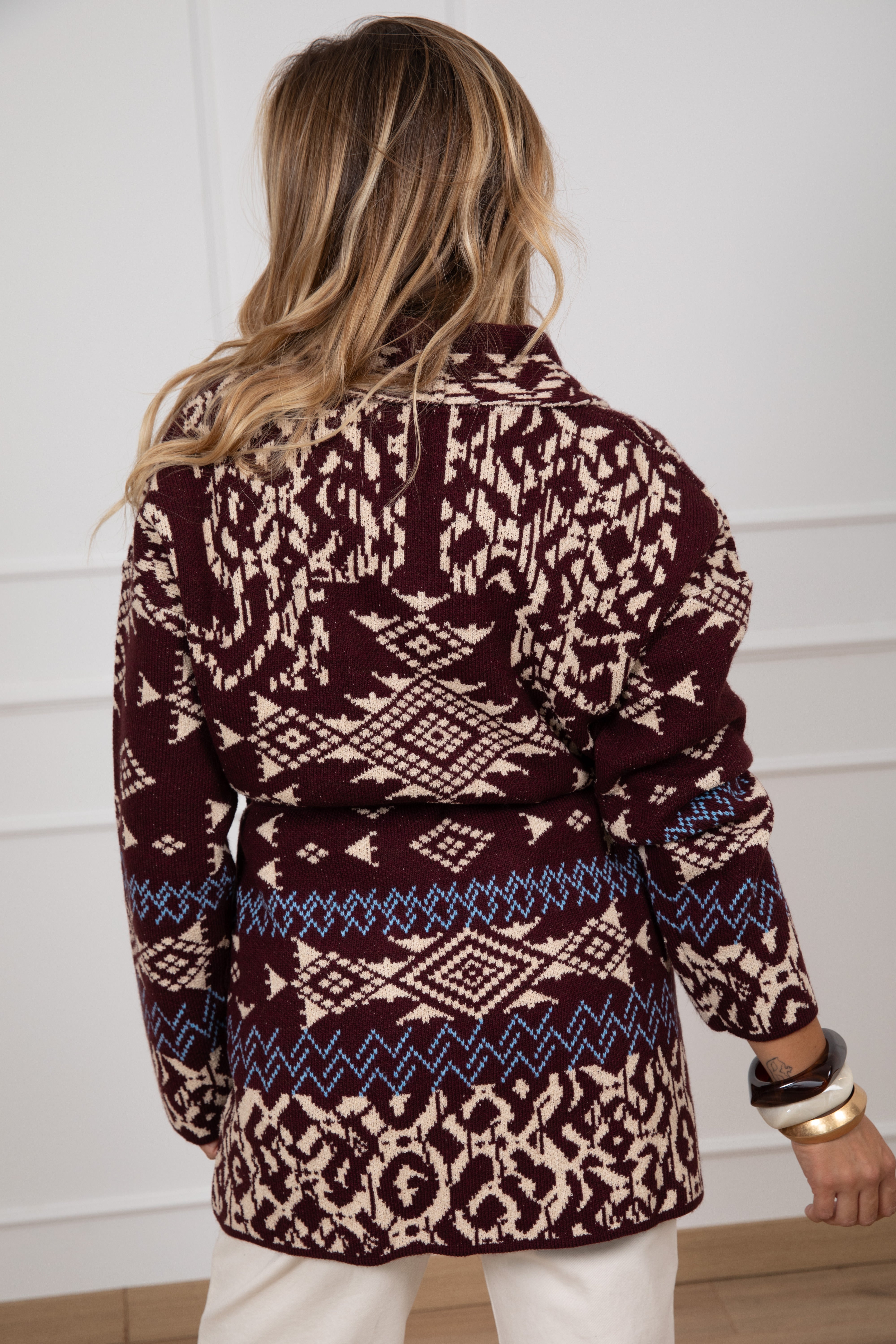 Maxi-cardigan fantasia rombi Tensione IN