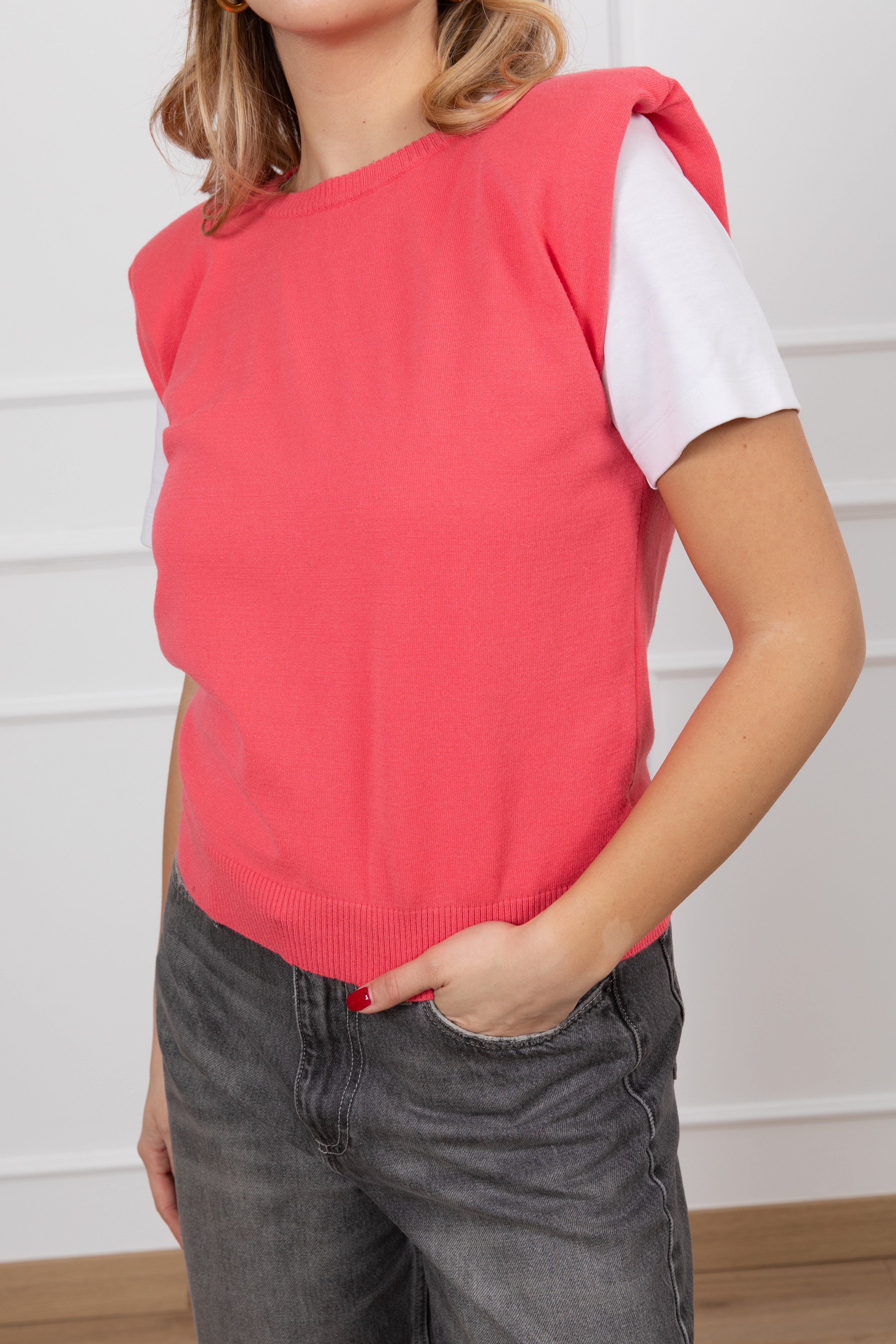 Gilet in maglia con spallina imbottita Vicolo