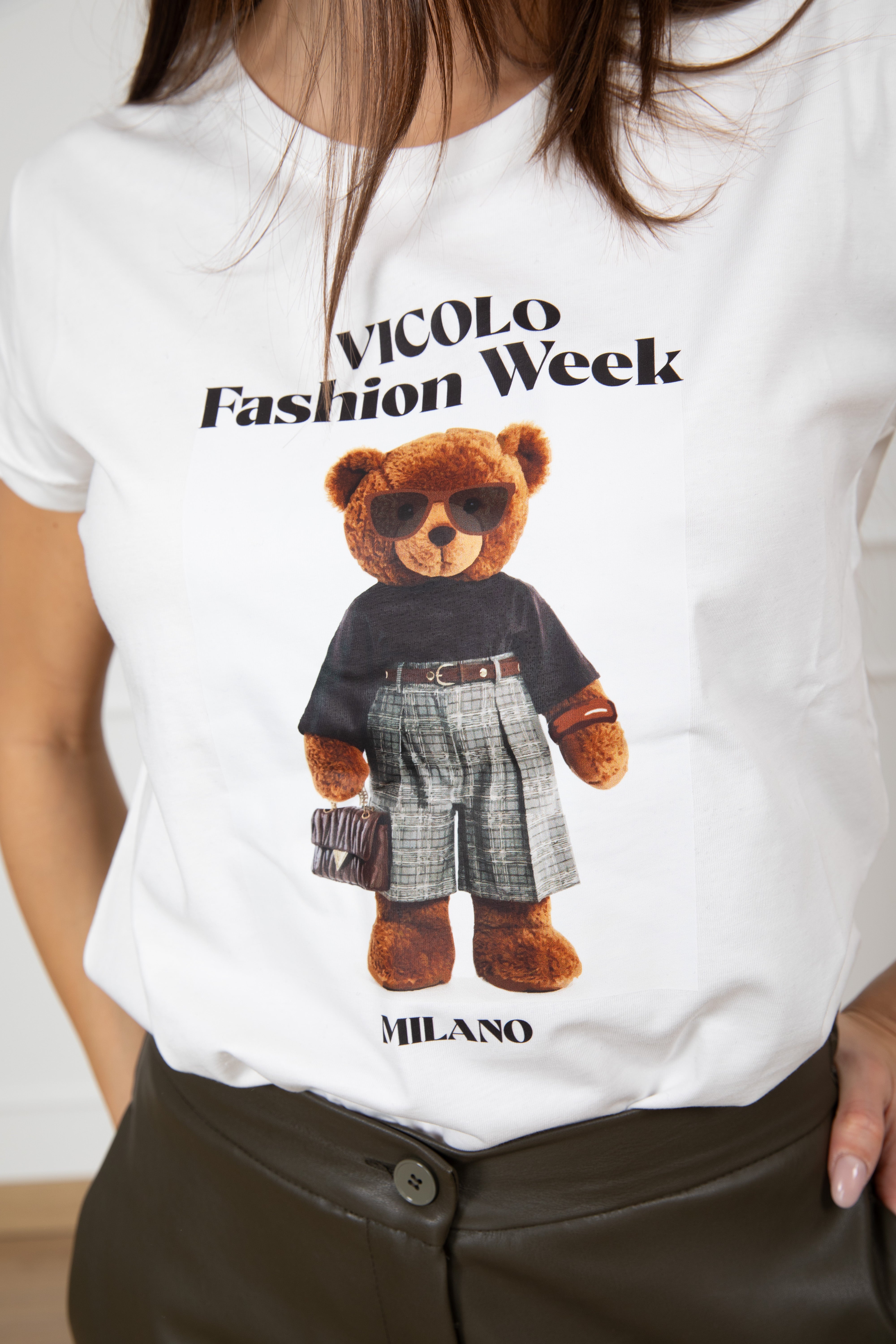 T-shirt "fashion week" teddy check ViCOLO