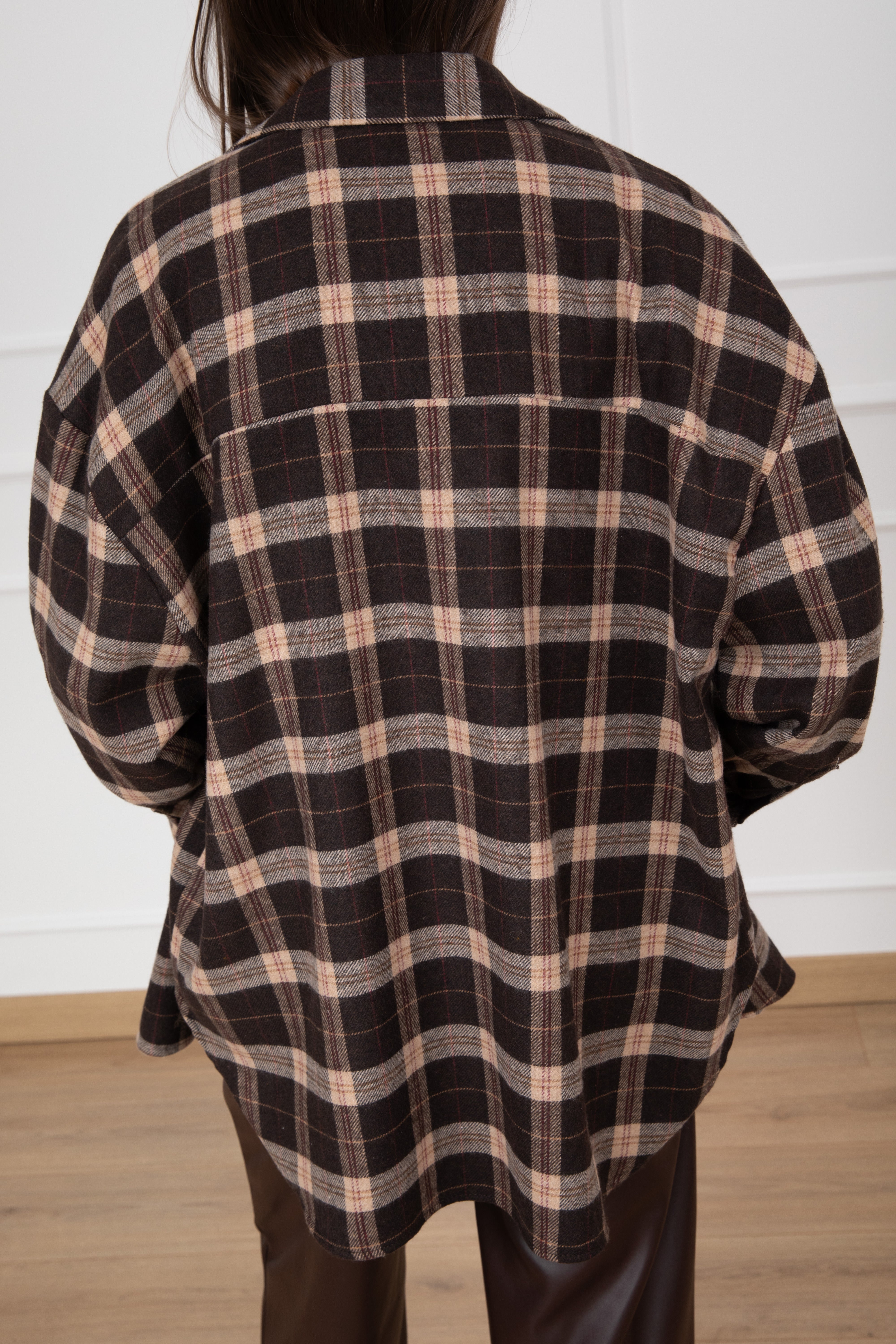 Camicia check in flanella con toppa a contrasto ViCOLO