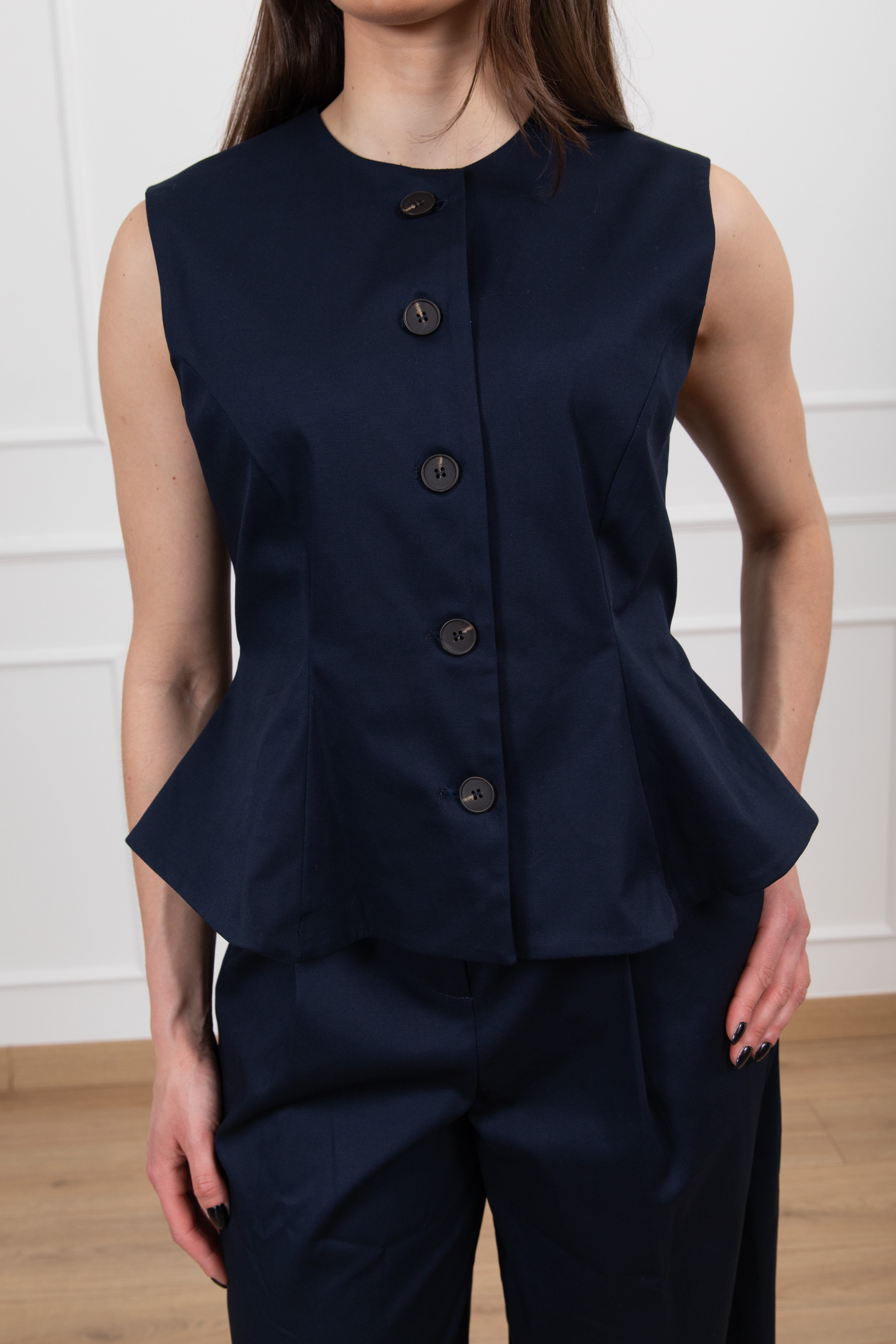 Gilet in cotone con godet Tensione IN