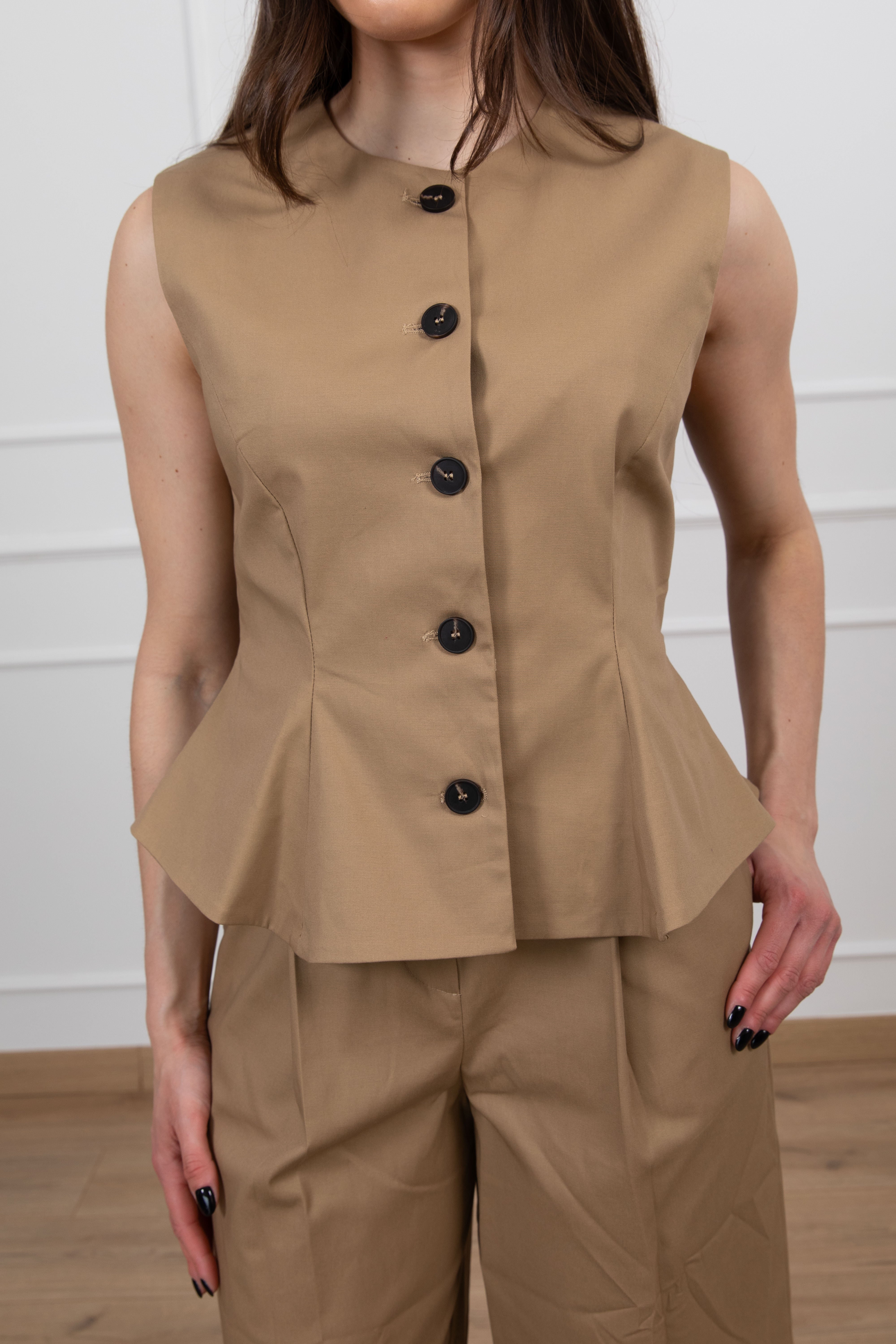 Gilet in cotone con godet Tensione IN