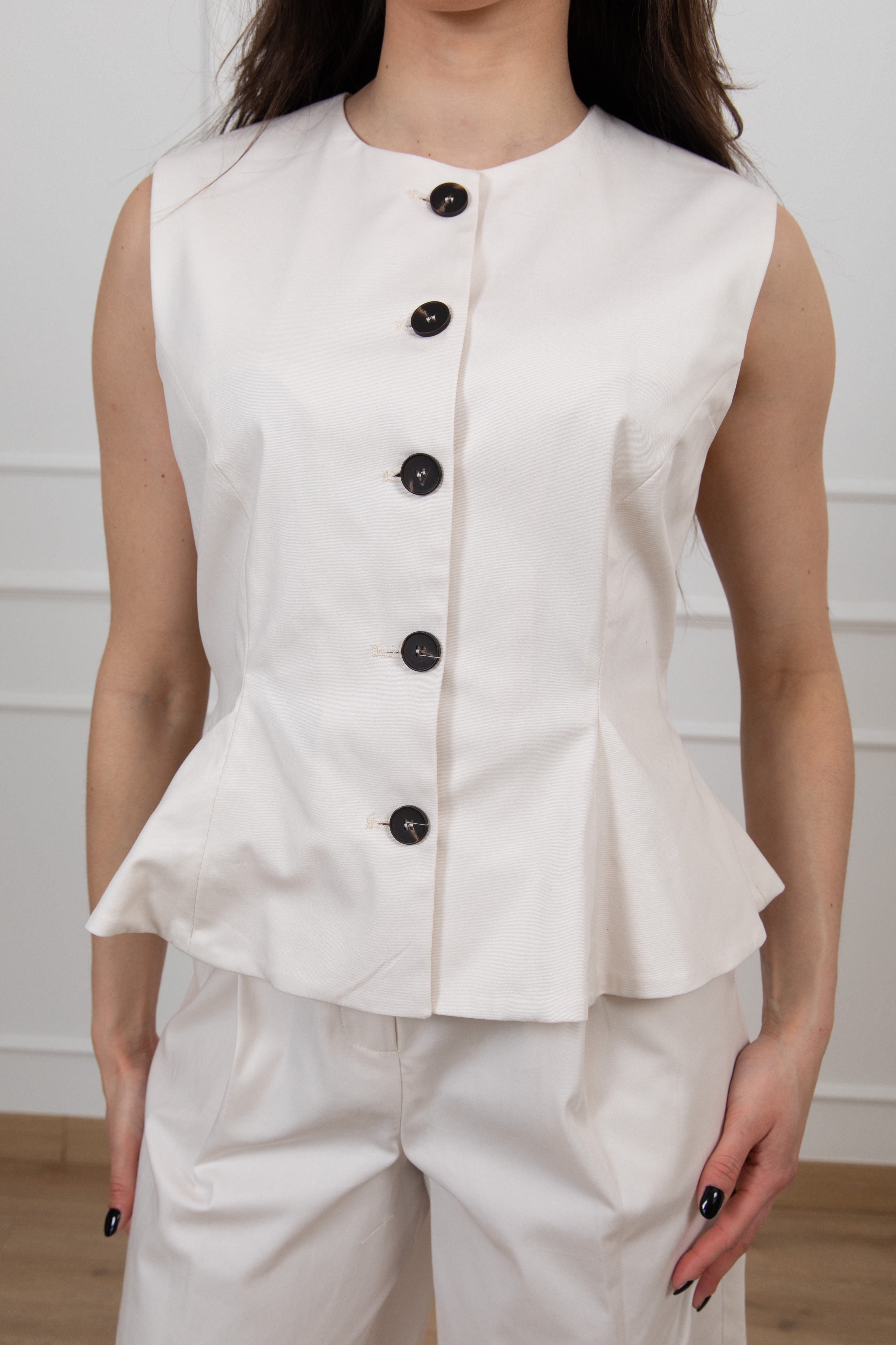 Gilet in cotone con godet Tensione IN