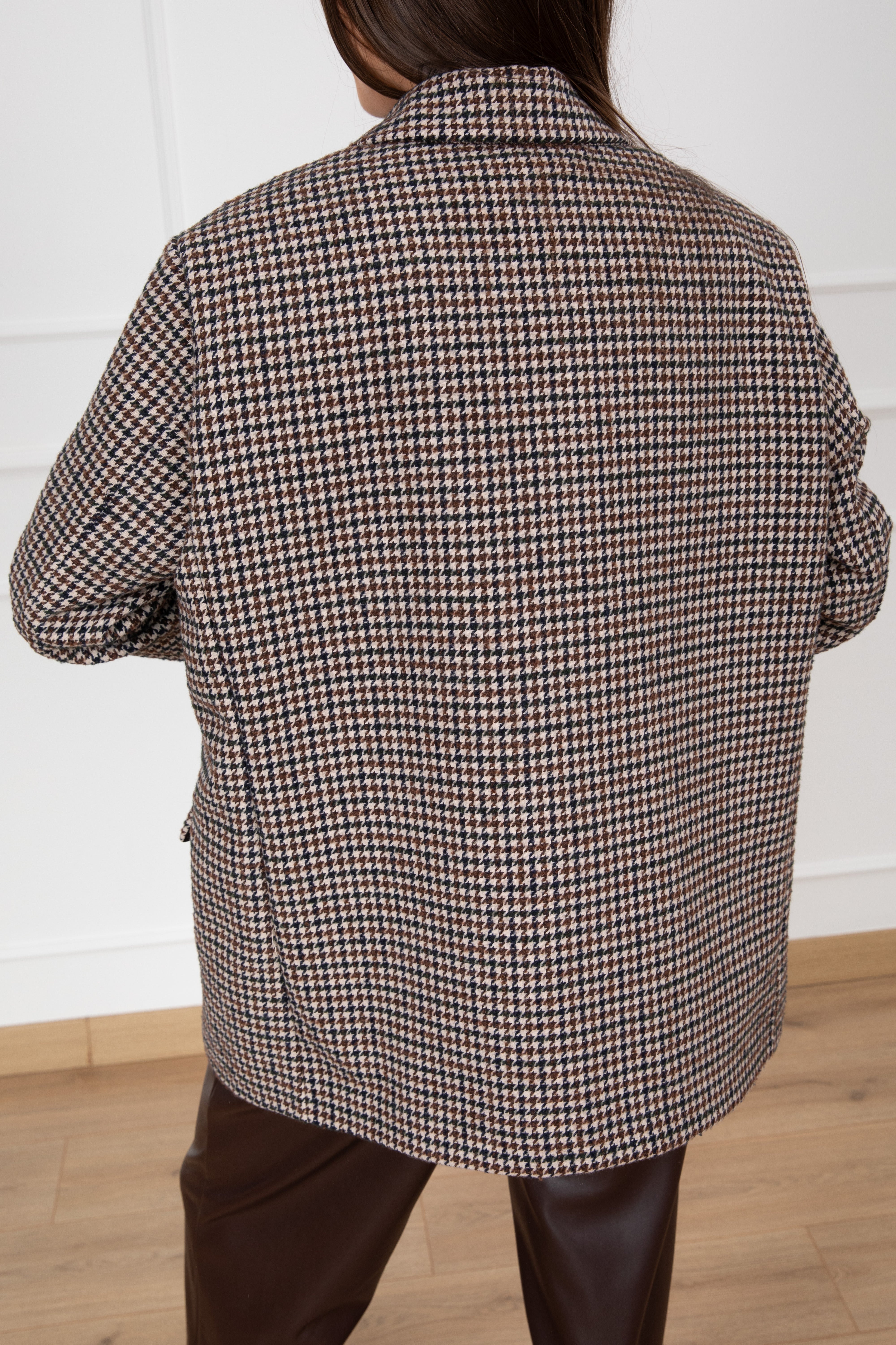 Giacca over-size micro pied de poule Susy Mix