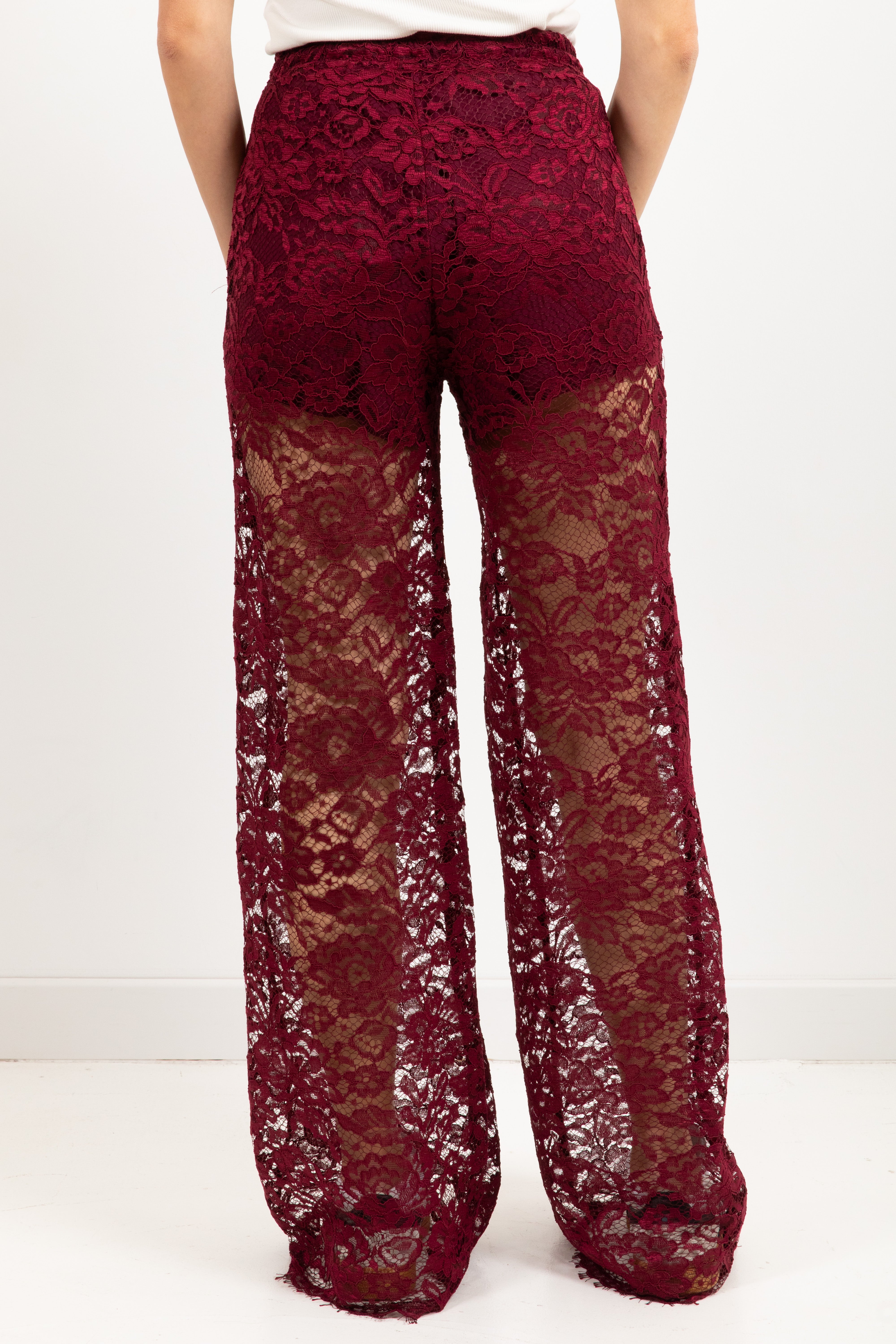 Pantalone gamba dritta in pizzo Dixie
