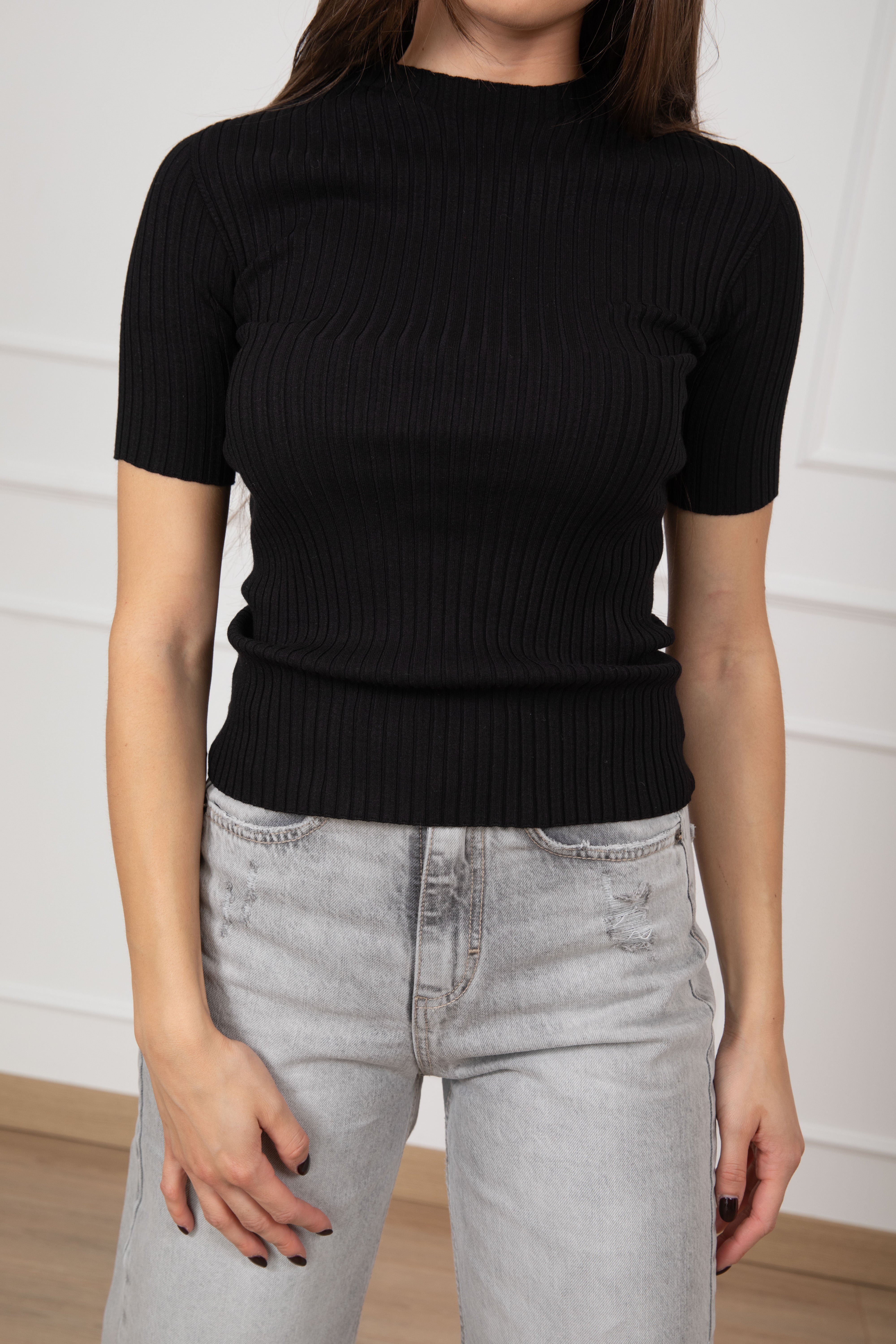 T-shirt in maglia a coste ViCOLO