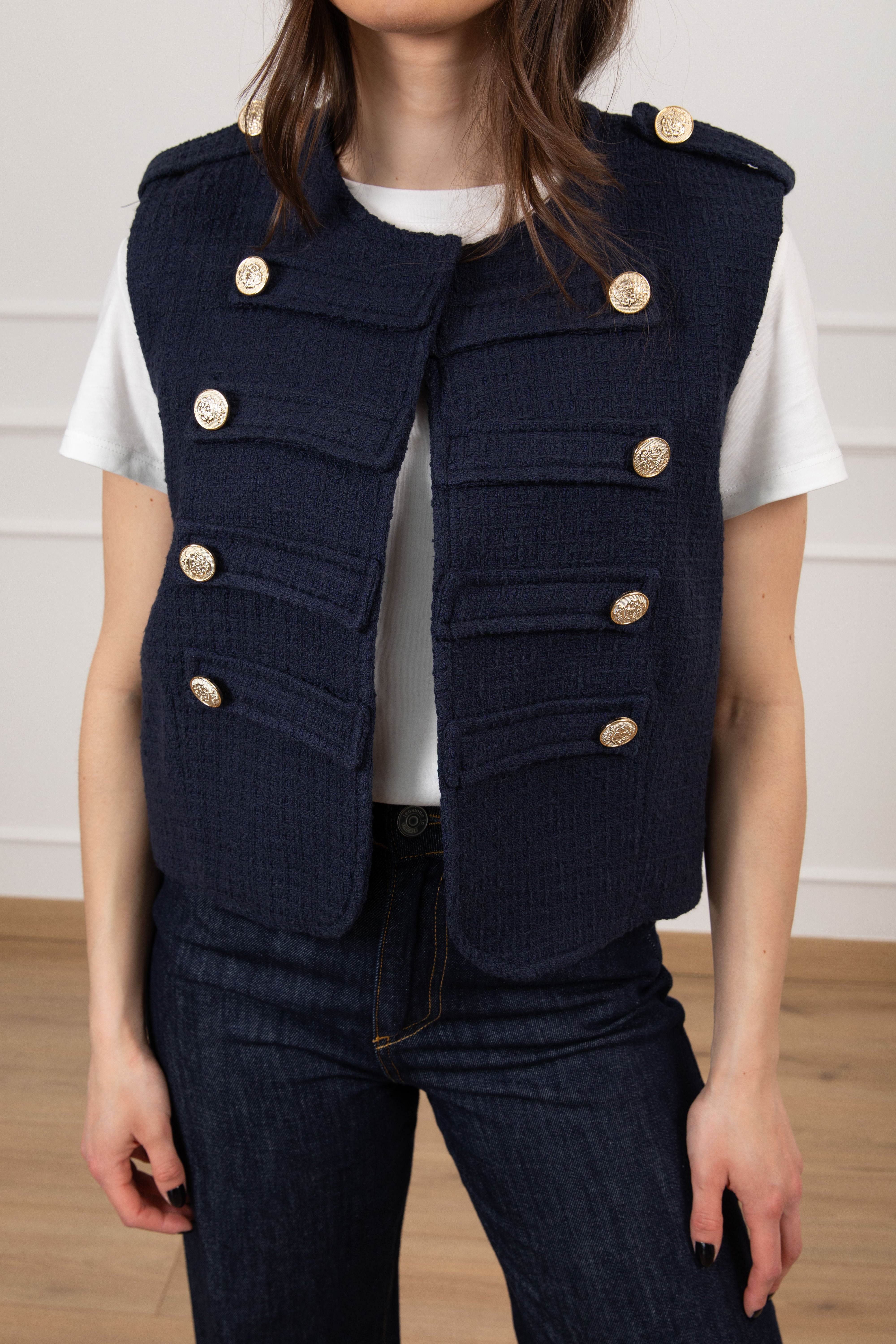 Gilet napoleon in tweed Tensione IN