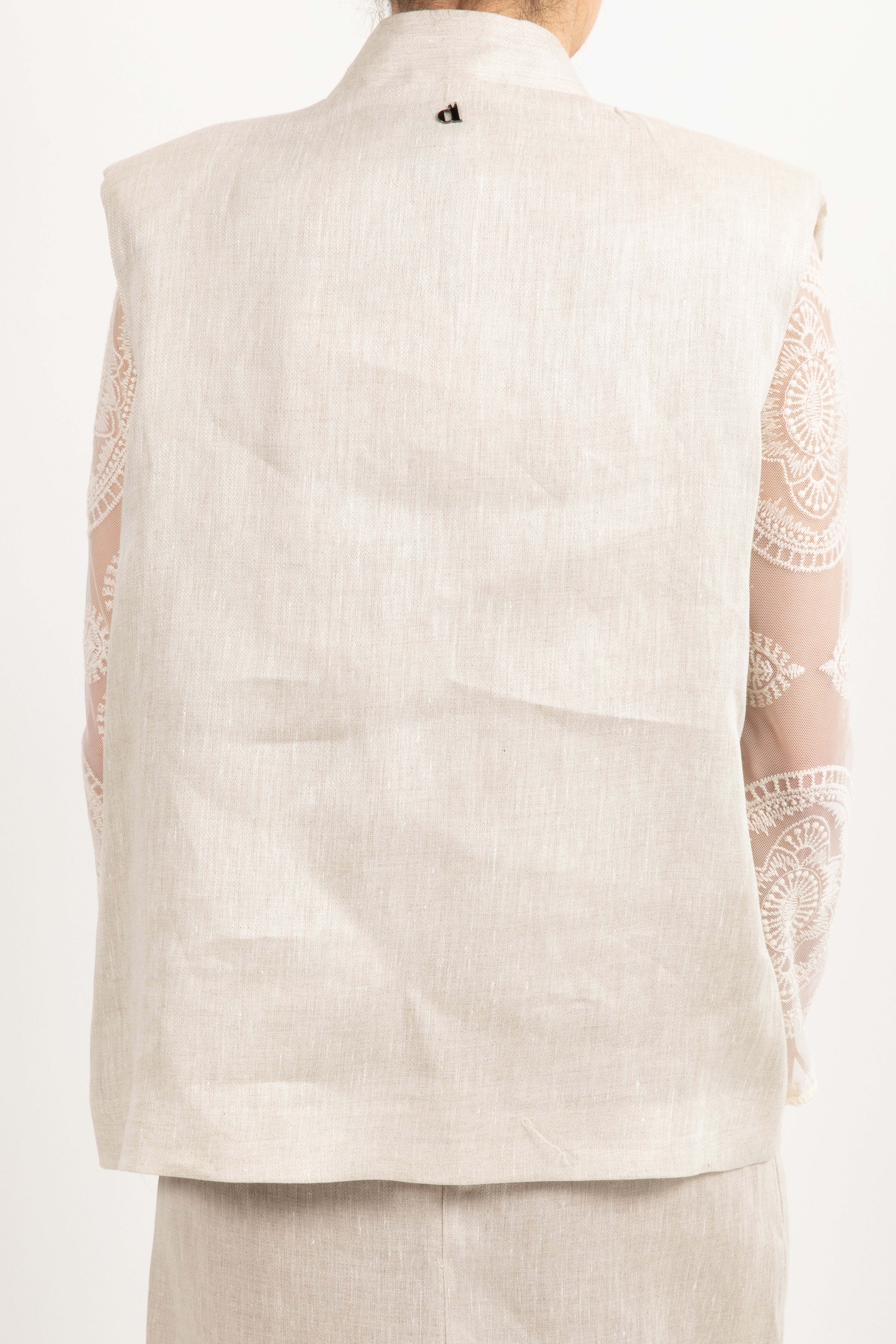 Maxi gilet in lino Dixie