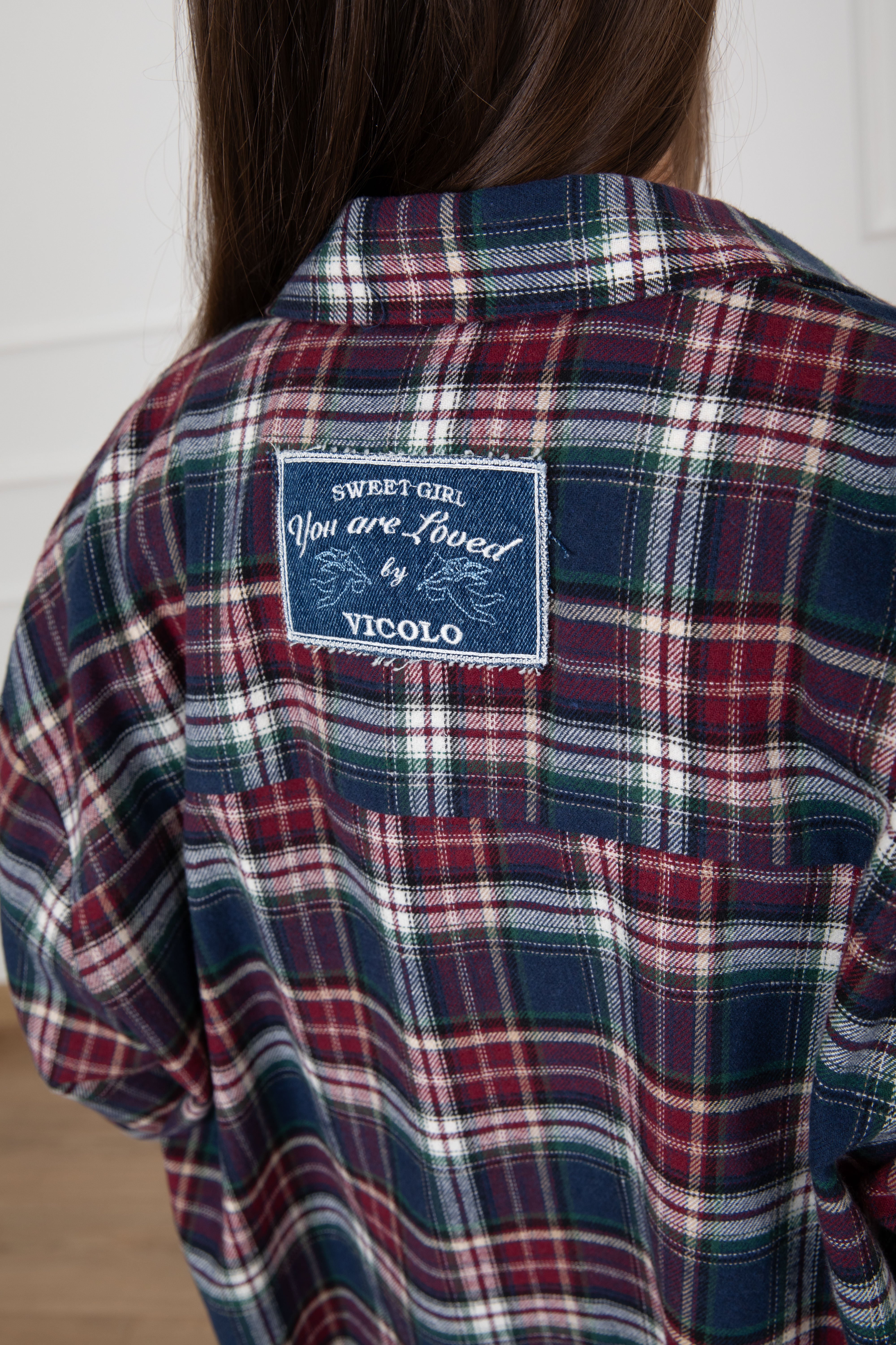 Camicia check blu in flanella ViCOLO