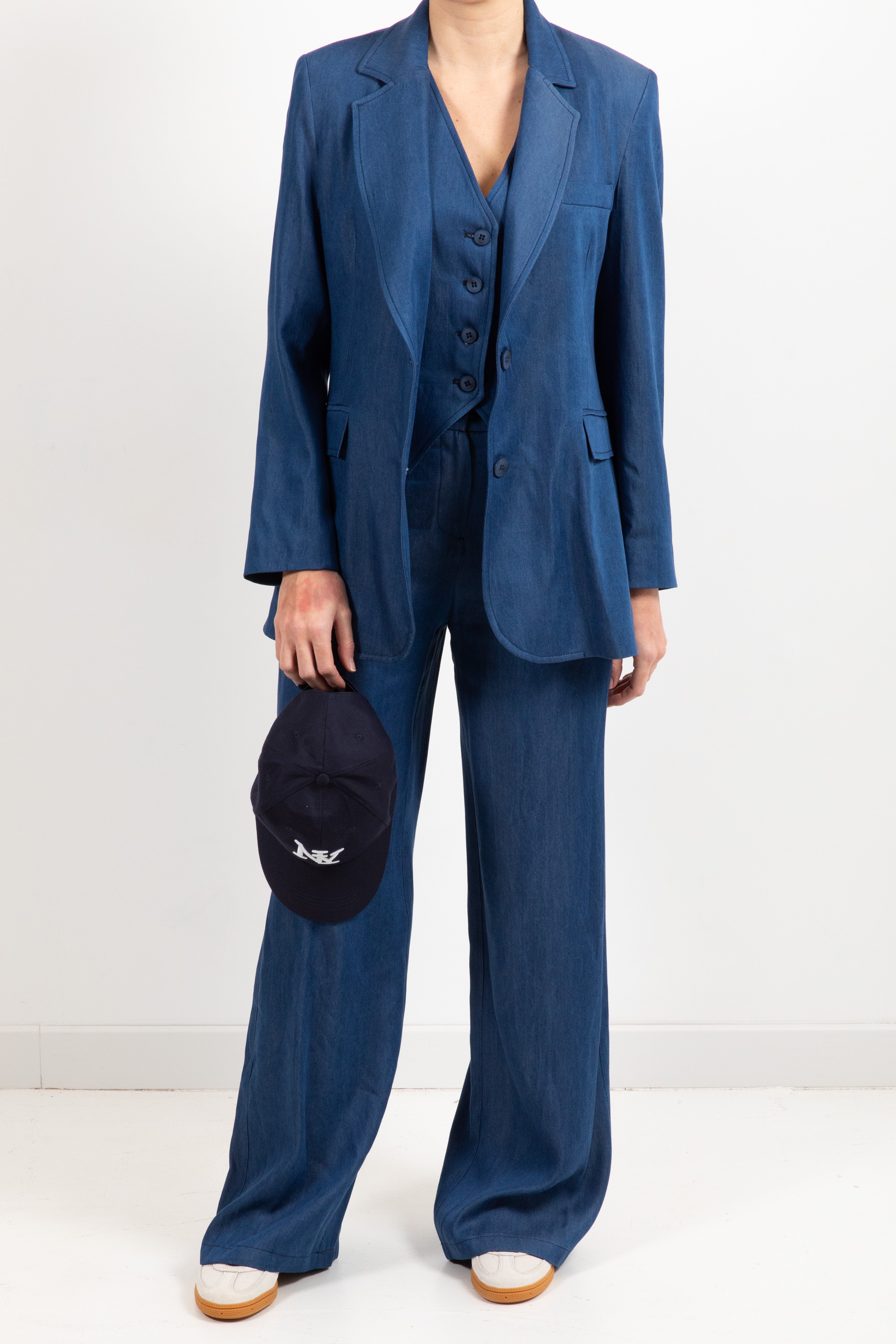 Giacca 2 bottoni in jeans con berretto "NY" Tensione IN