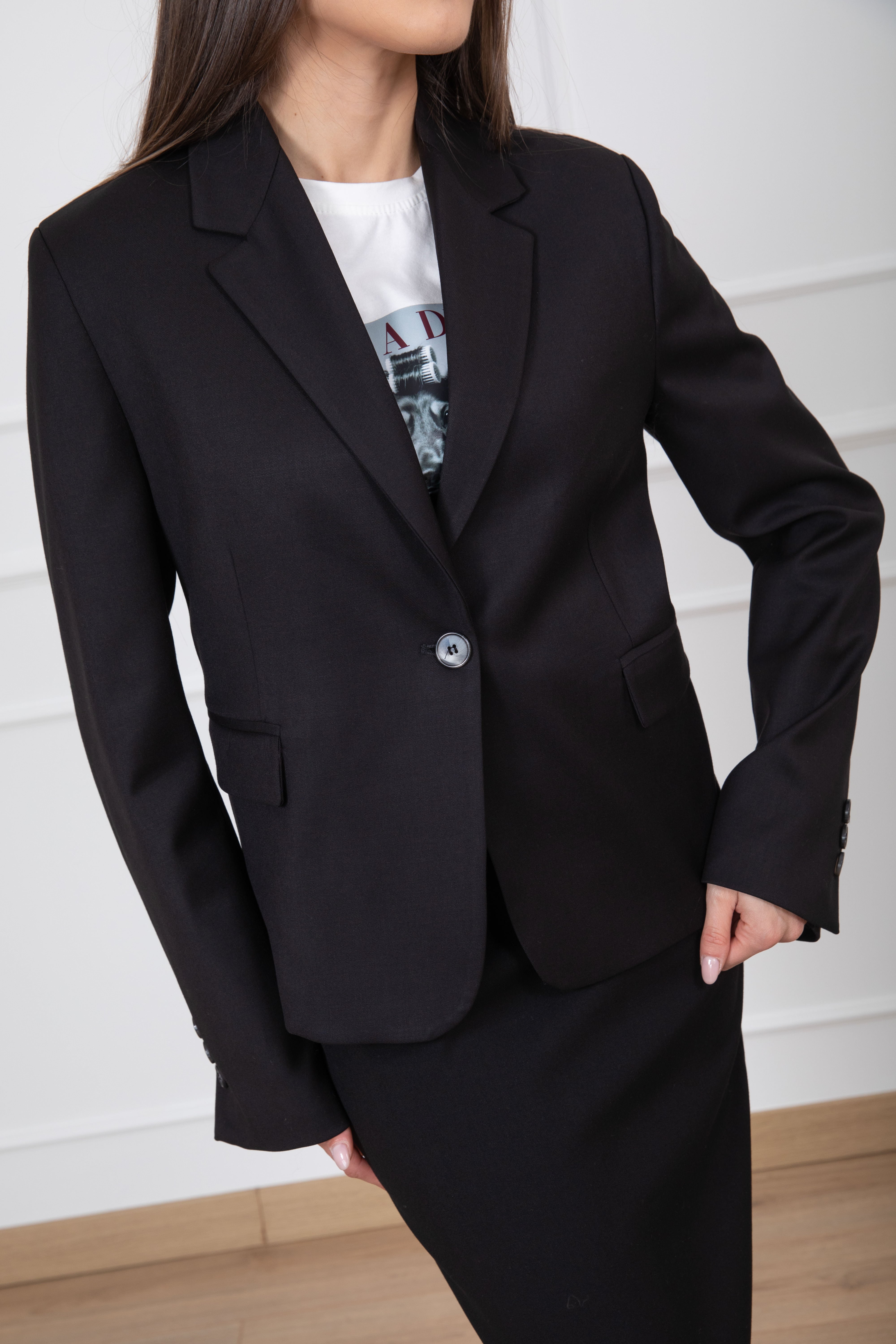 Giacca mono-bottone in calda viscosa ViCOLO