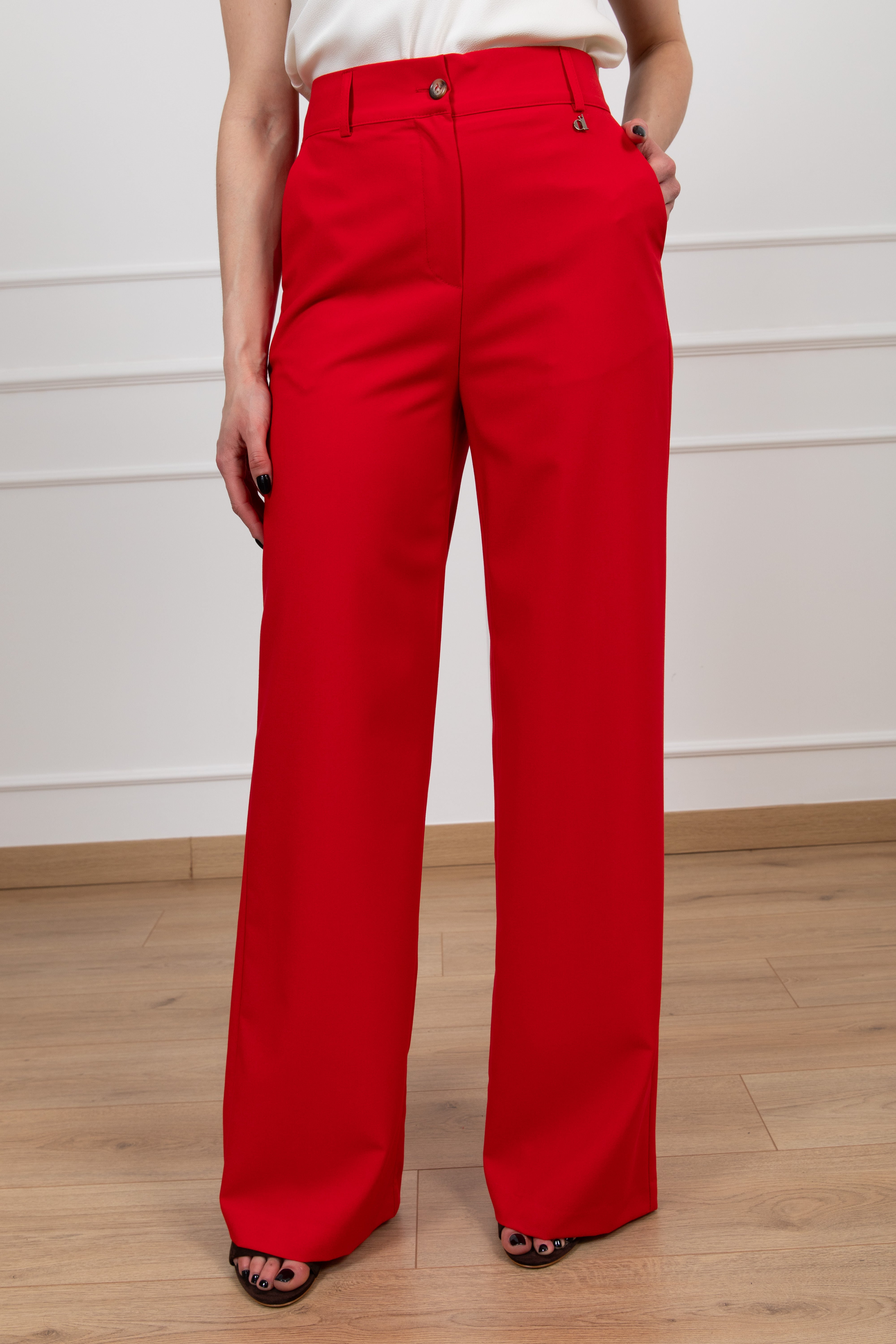 Tailleur giacca mono-bottone e pantalone con elastico sul retro Dixie
