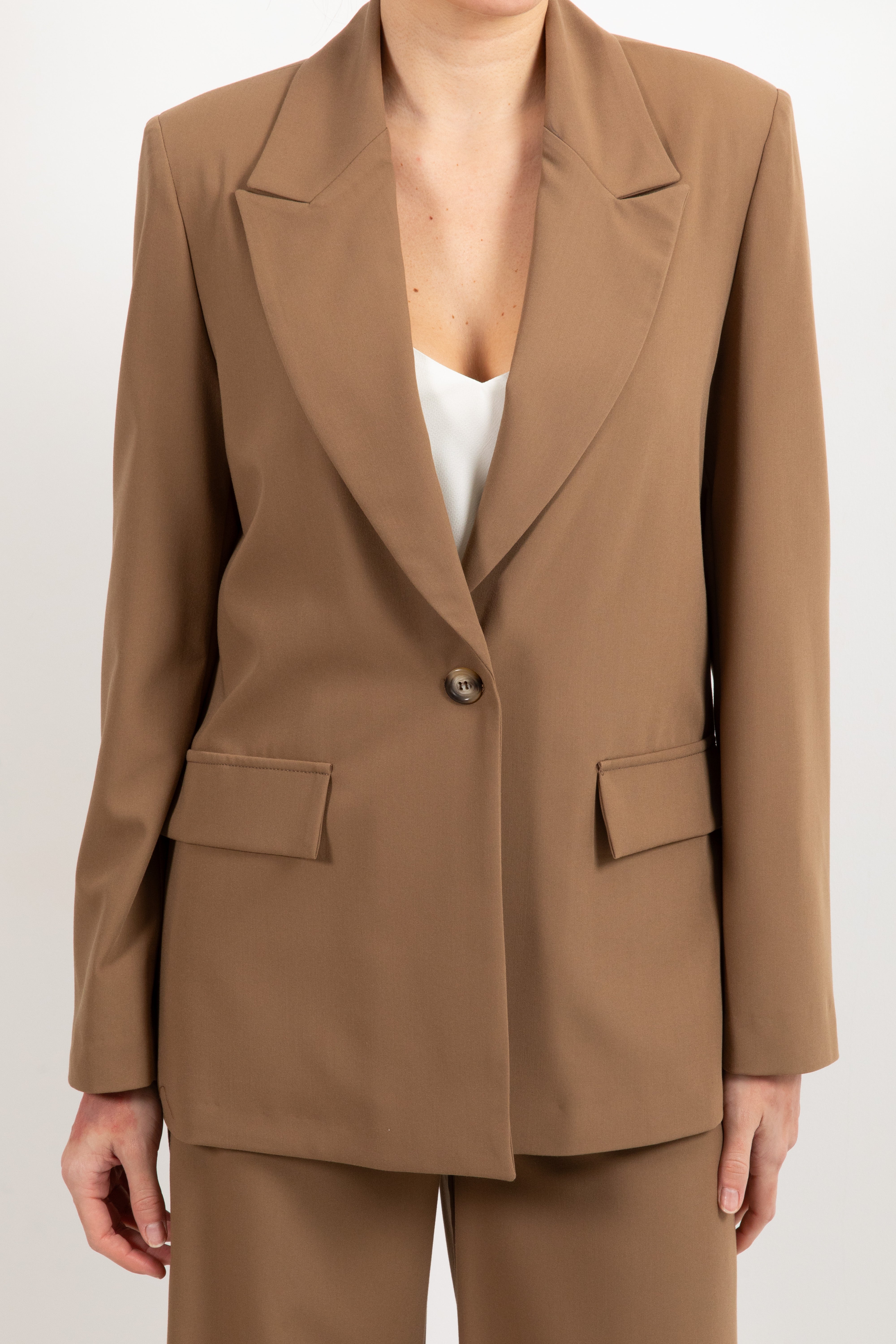Tailleur poli-viscosa giacca mono-bottone e pantalone gamba dritta Dixie
