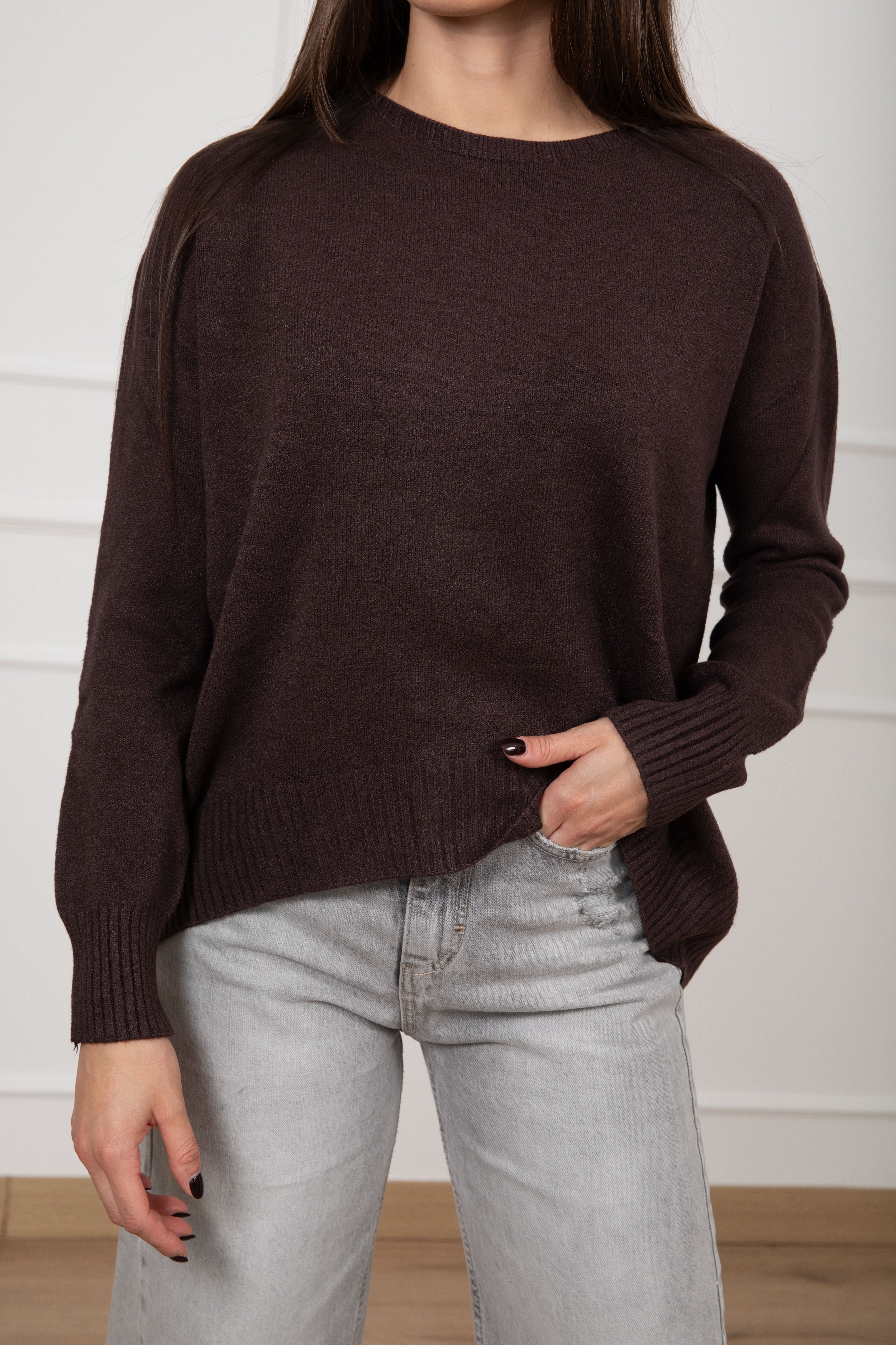 Pull over-size con fondo stondato Susy Mix