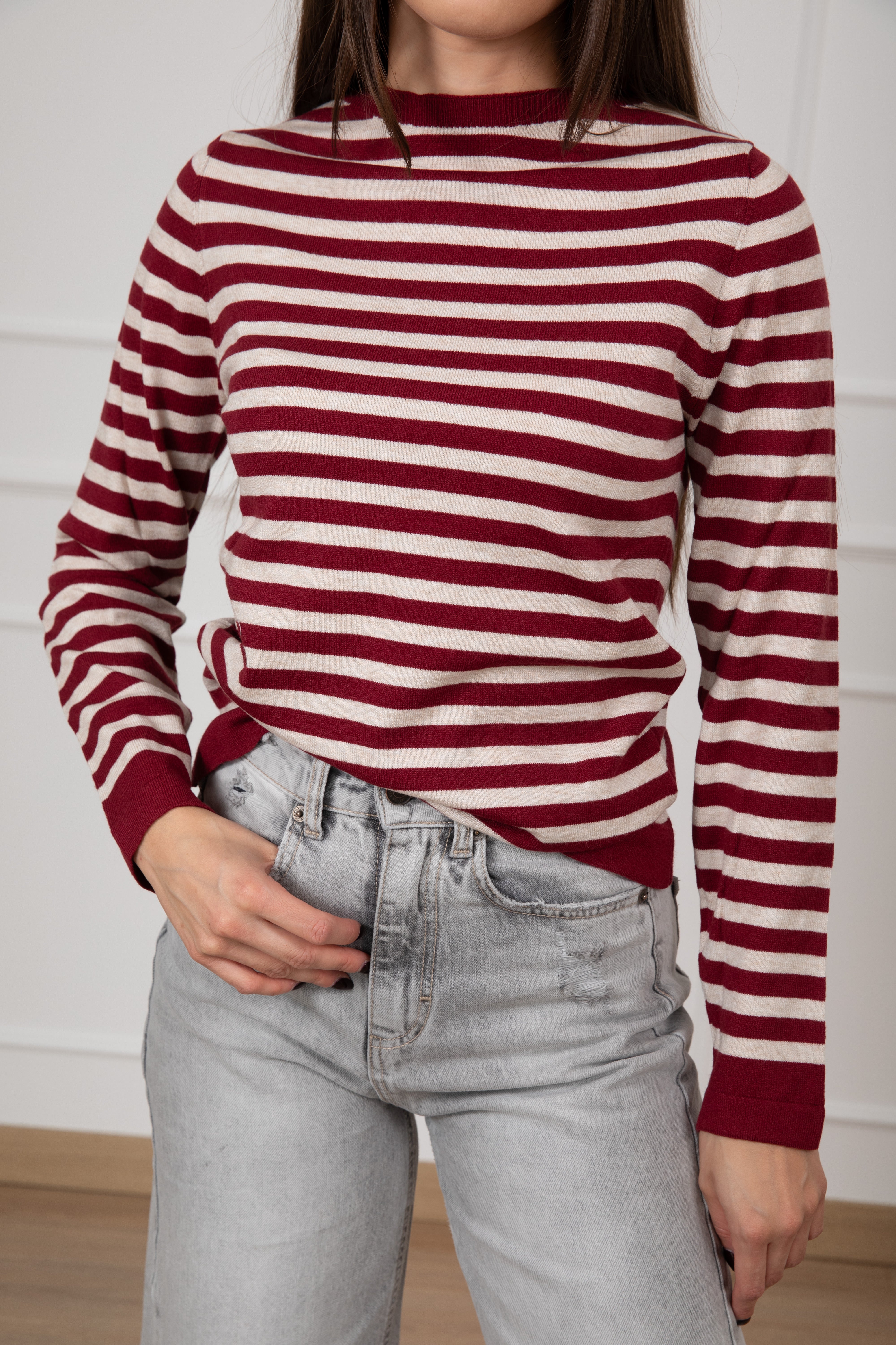 Maglia a righe con scollo a barchetta Tensione IN