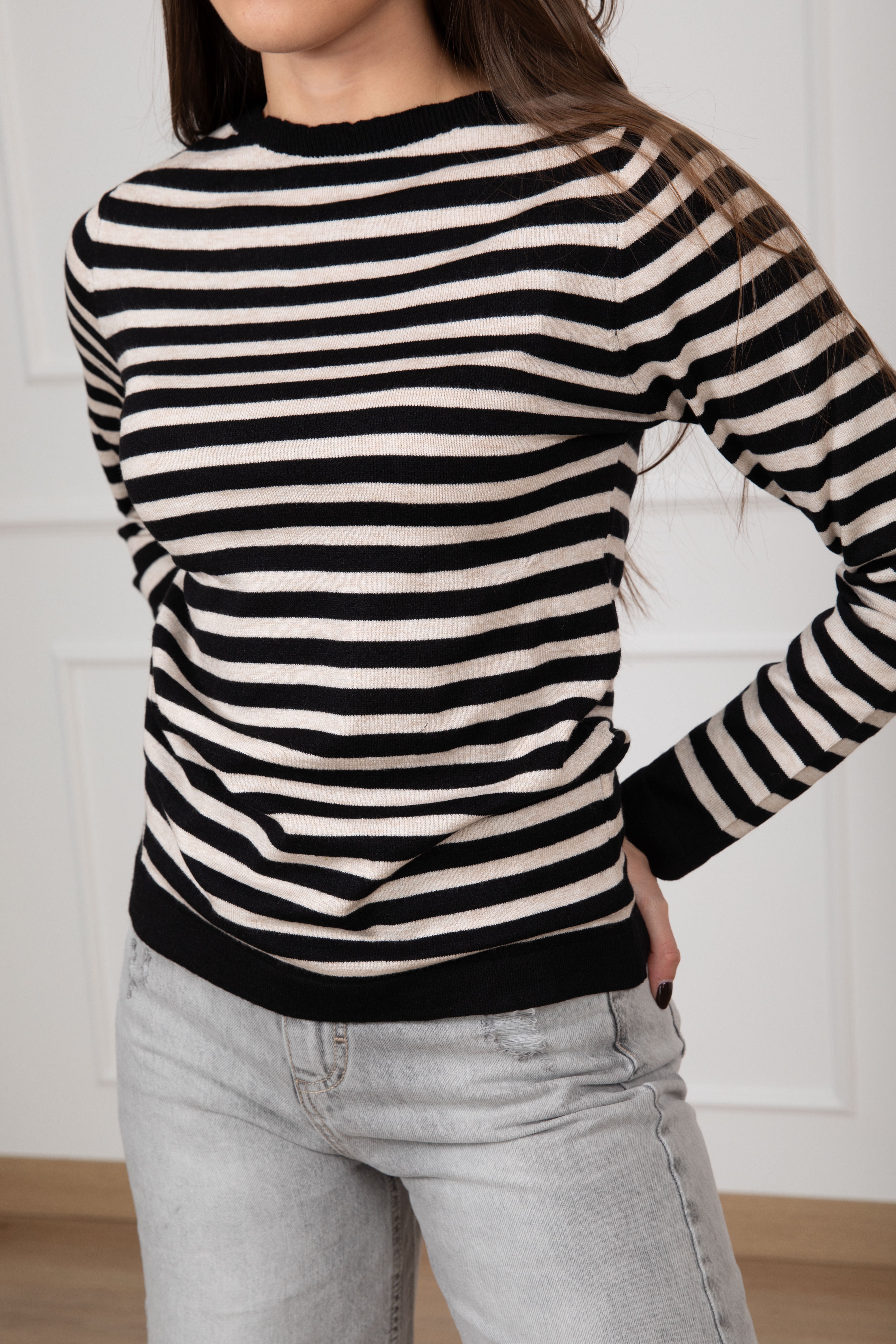 Maglia a righe con scollo a barchetta Tensione IN