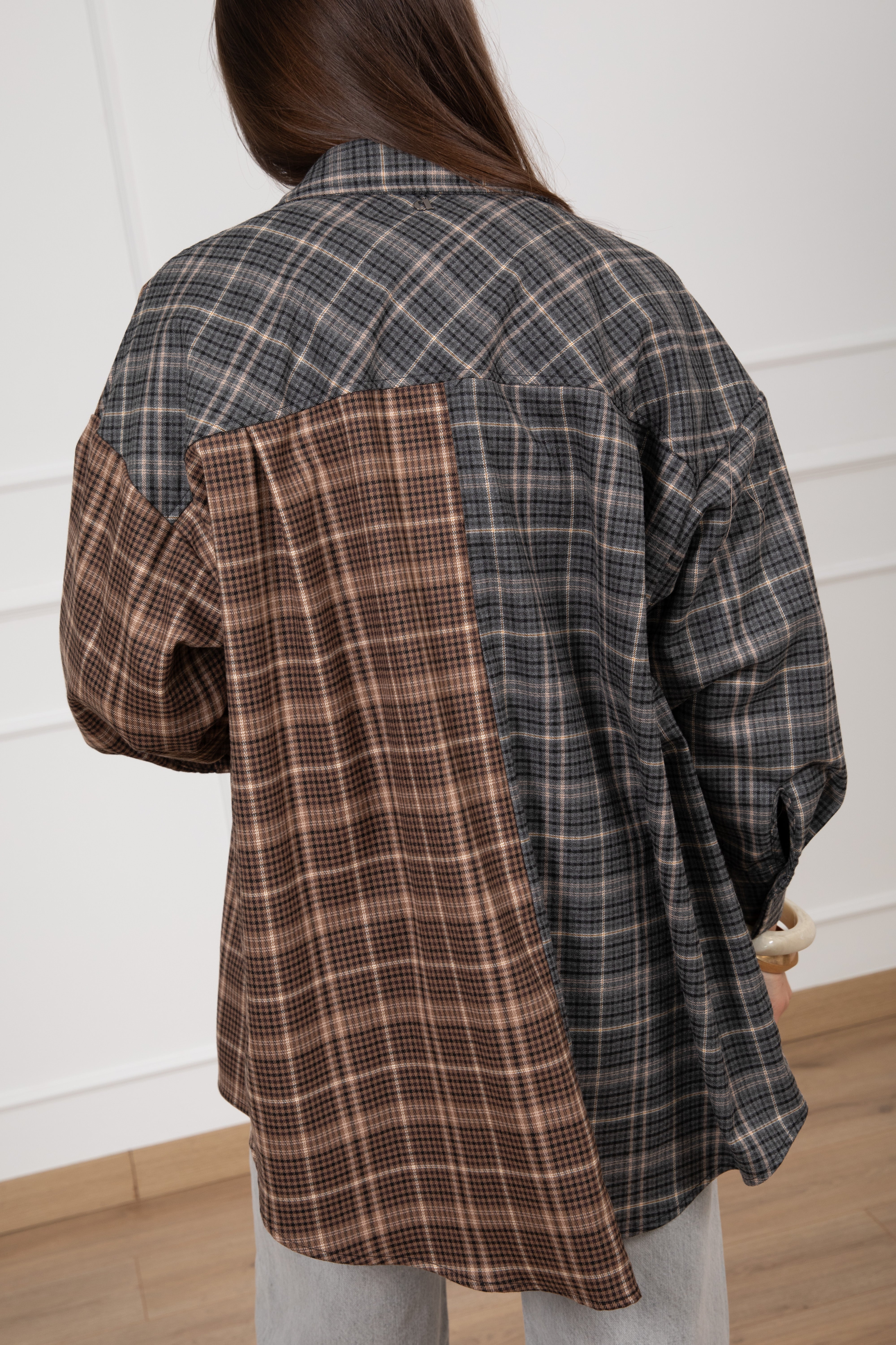 Camicia pied de poule bi-color Dixie