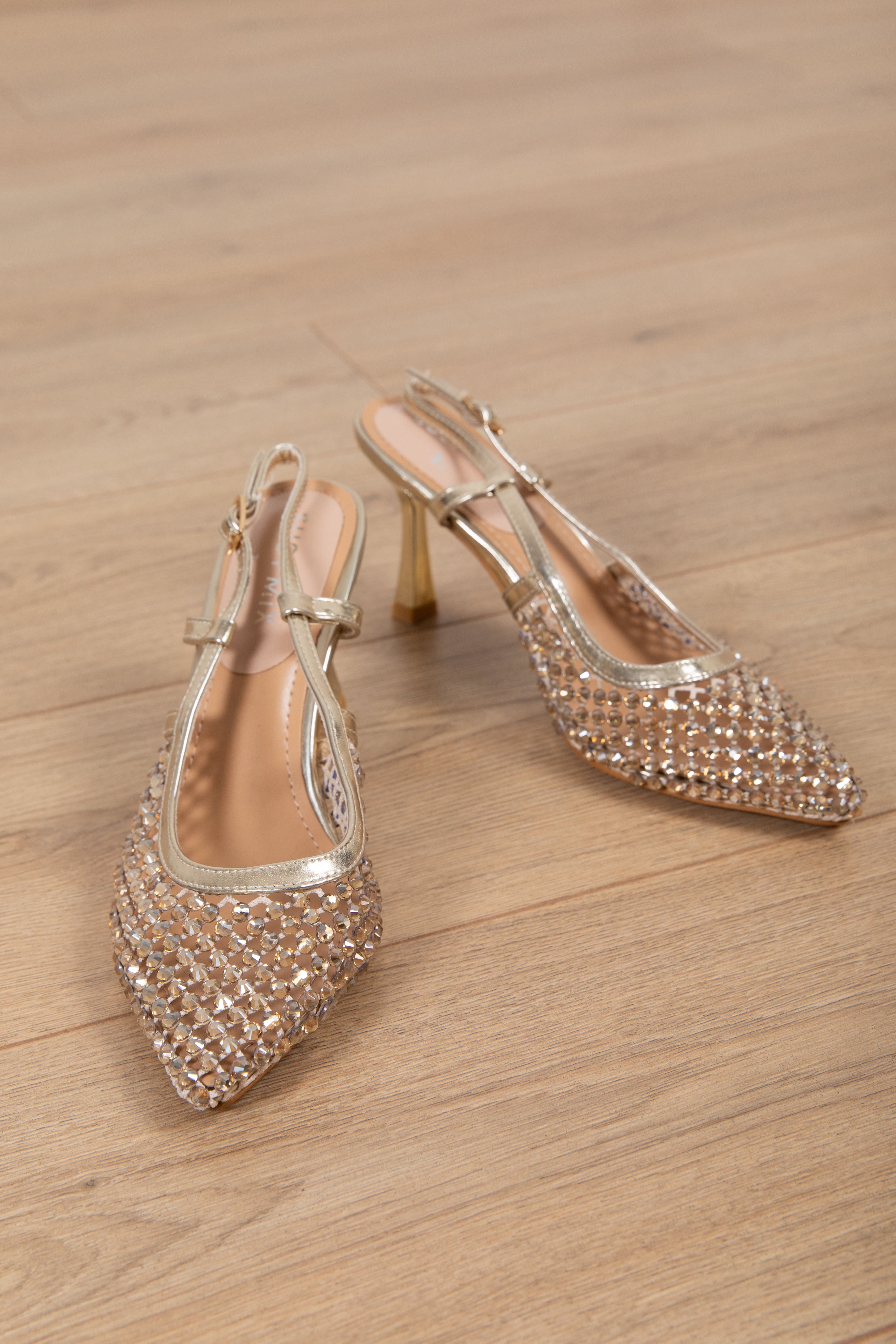 Sling back a rete con strass Susy Mix