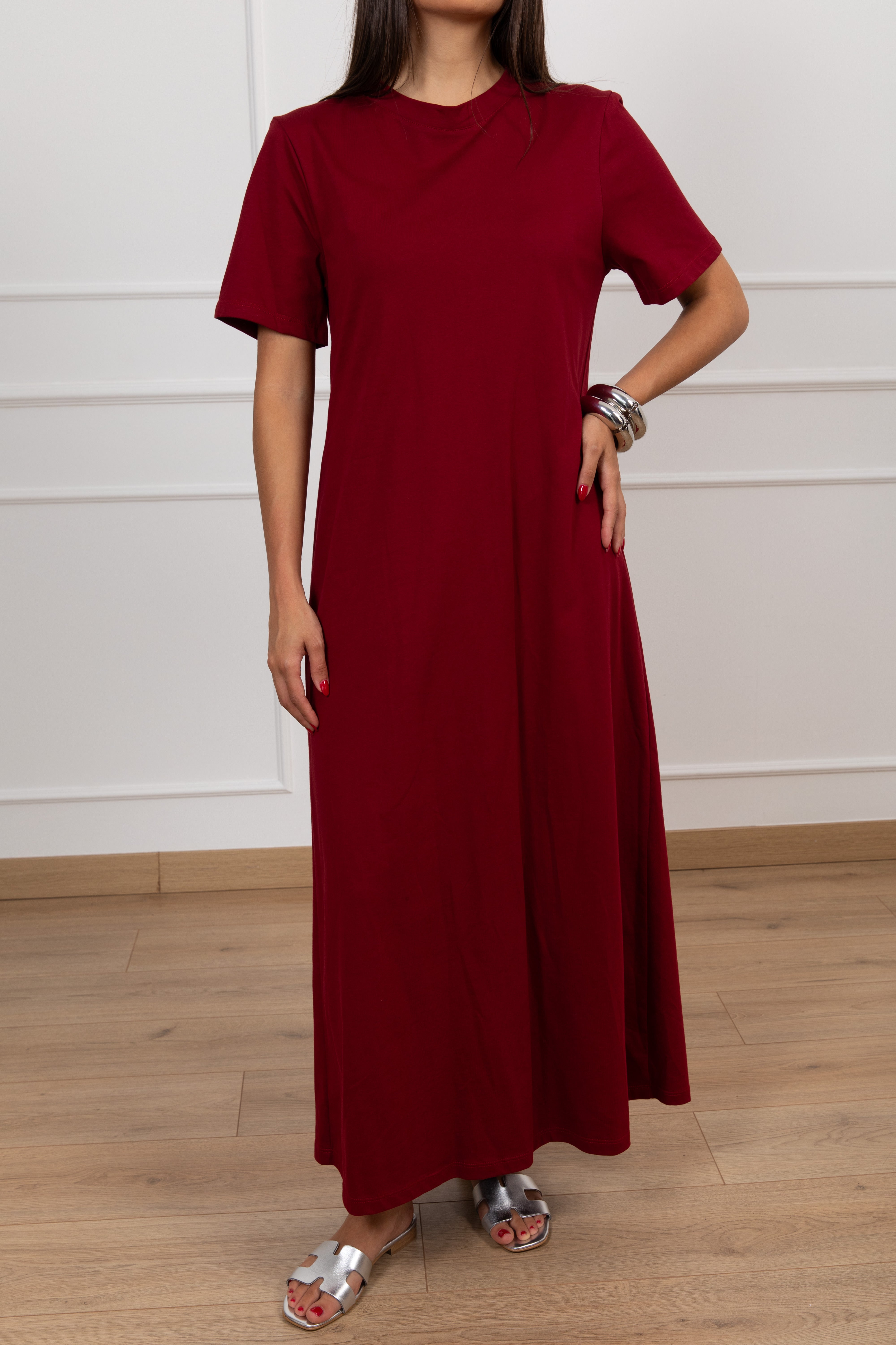 Abito t-shirt lungo in cotone Tensione IN