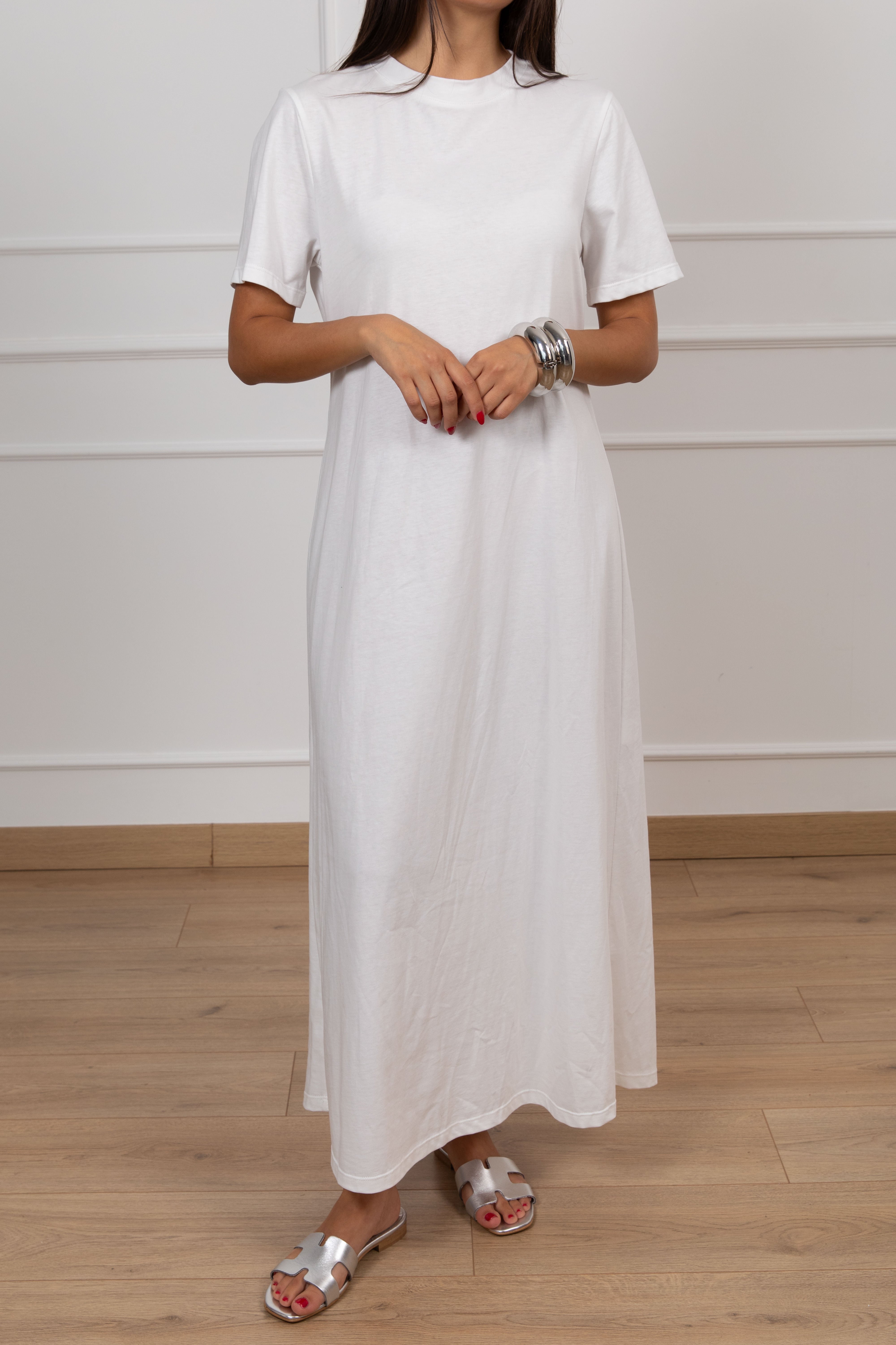 Abito t-shirt lungo in cotone Tensione IN