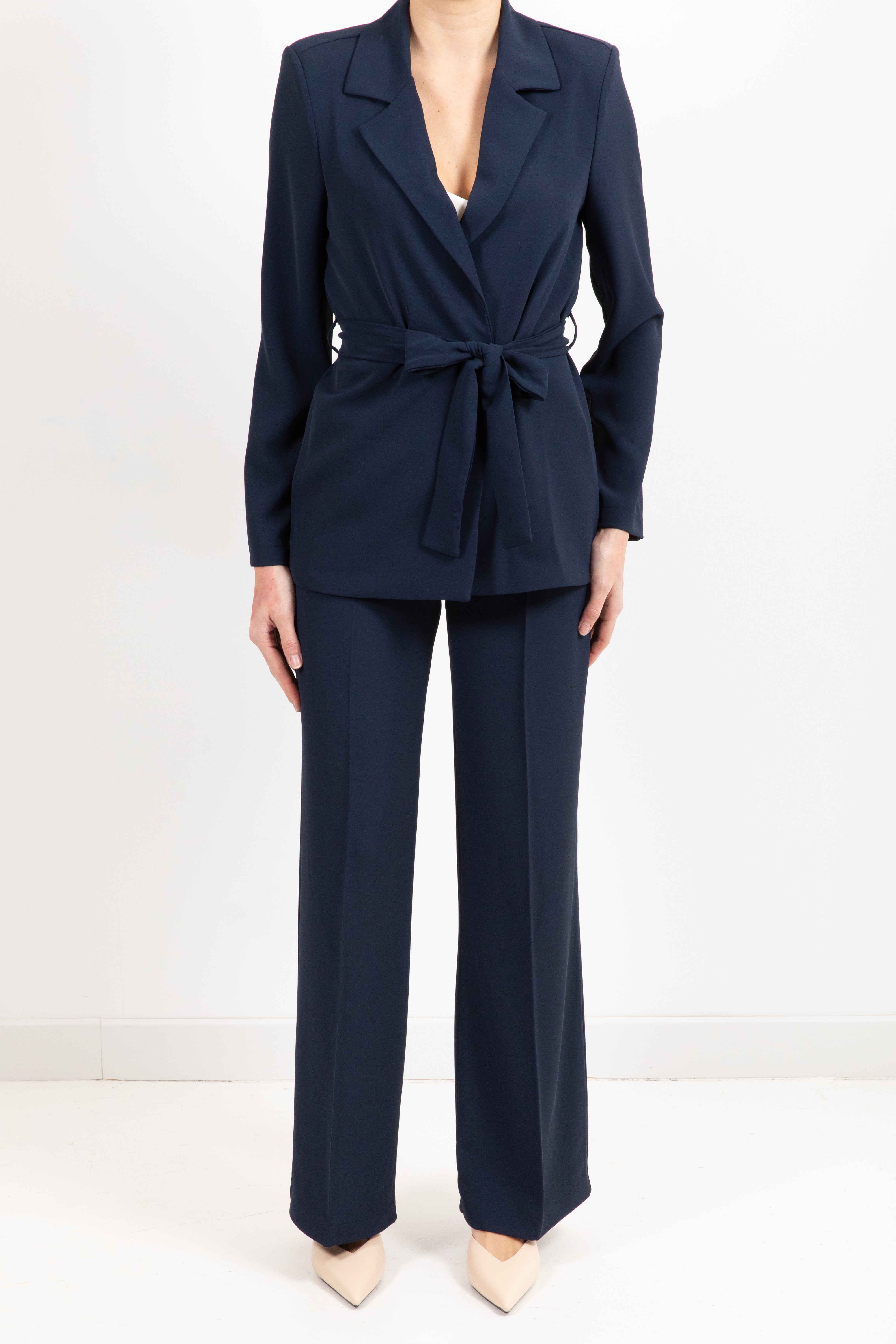 Tailleur fluido giacca con fusciacca e pantalone gamba dritta Susy Mix
