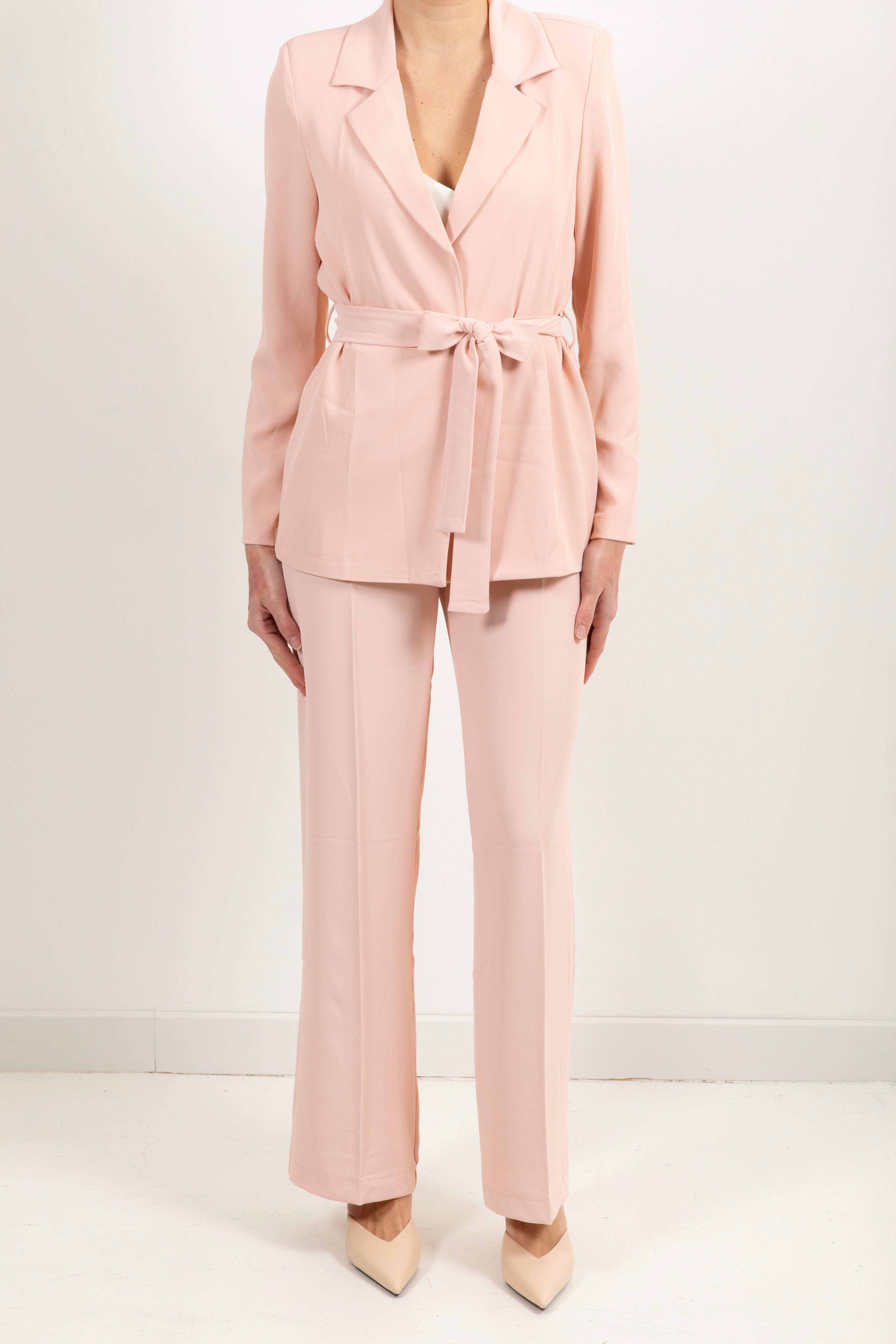 Tailleur fluido giacca con fusciacca e pantalone gamba dritta Susy Mix
