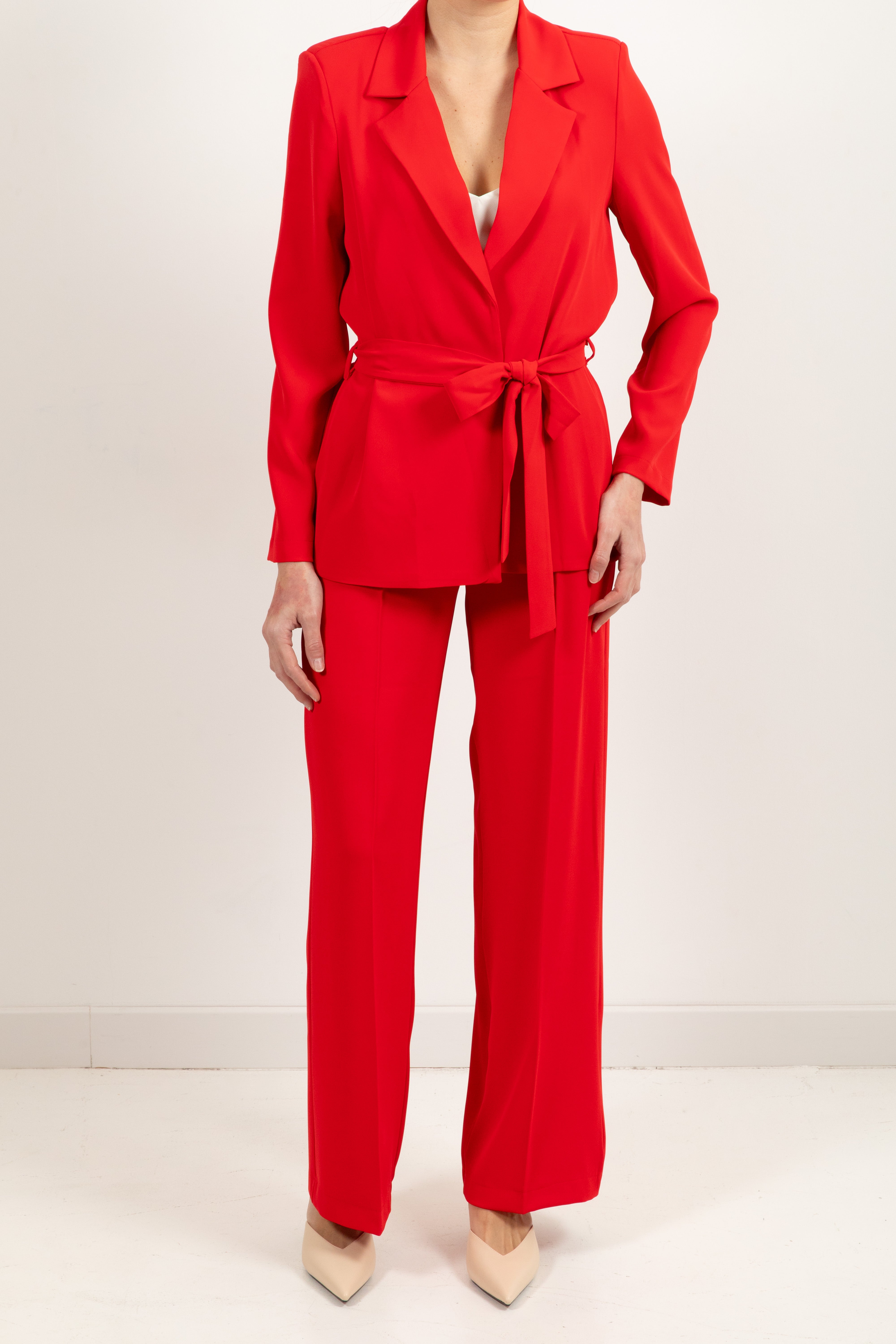 Tailleur fluido giacca con fusciacca e pantalone gamba dritta Susy Mix