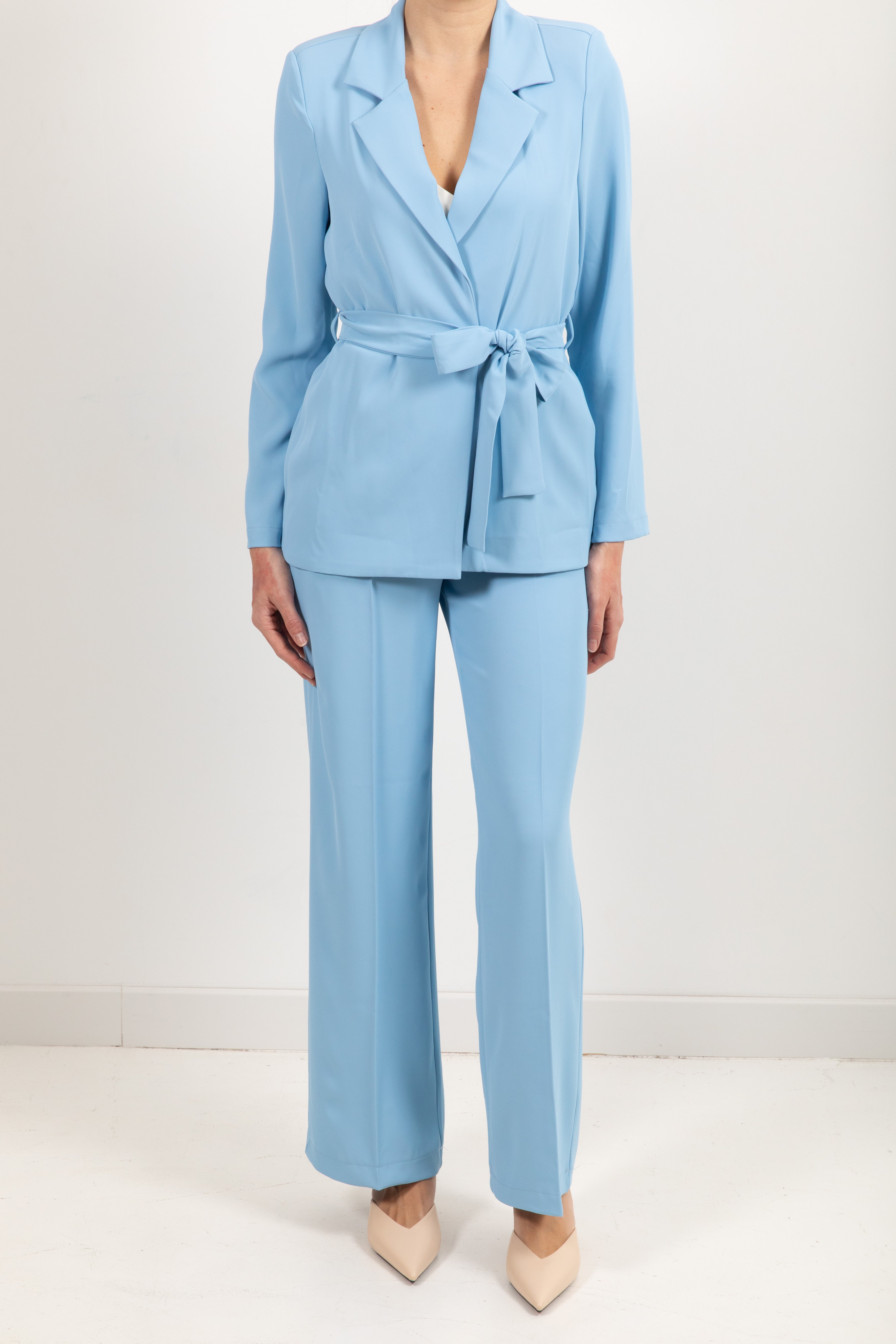 Tailleur fluido giacca con fusciacca e pantalone gamba dritta Susy Mix