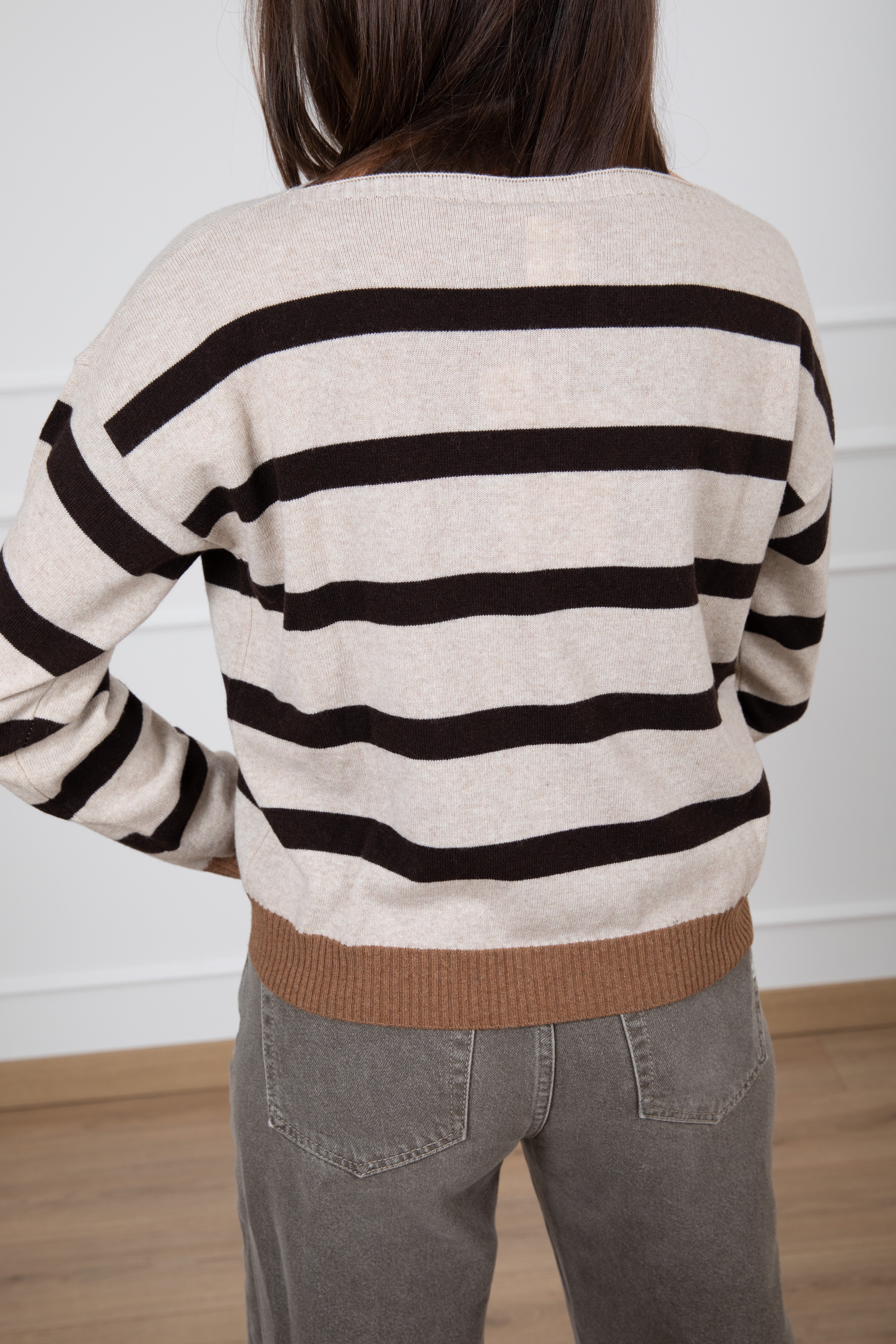 Maglia a righe con bordi a contrasto Susy Mix