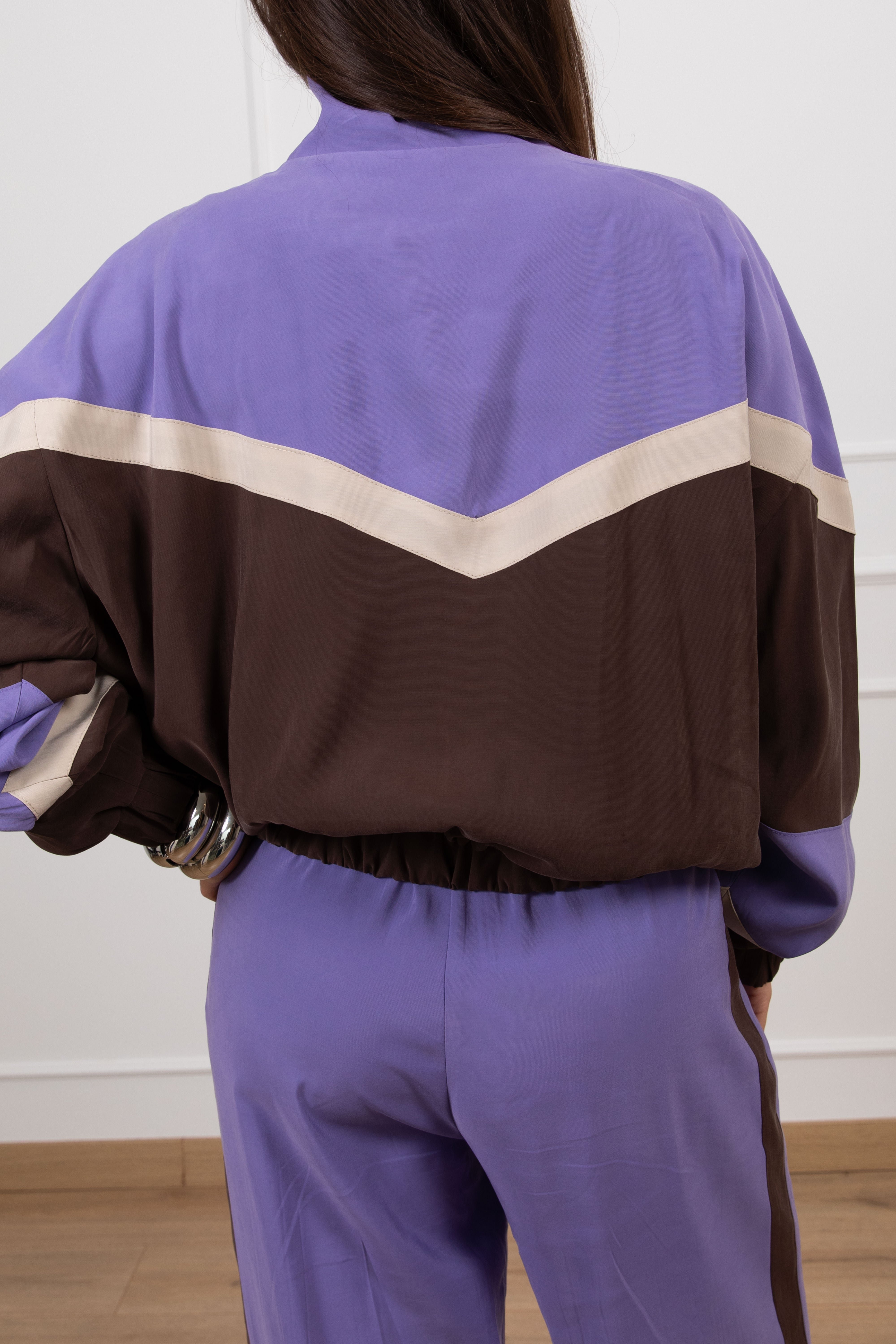 Bomber tricolor in cupro Tensione IN