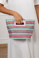 Handbag in raffia multicolor
