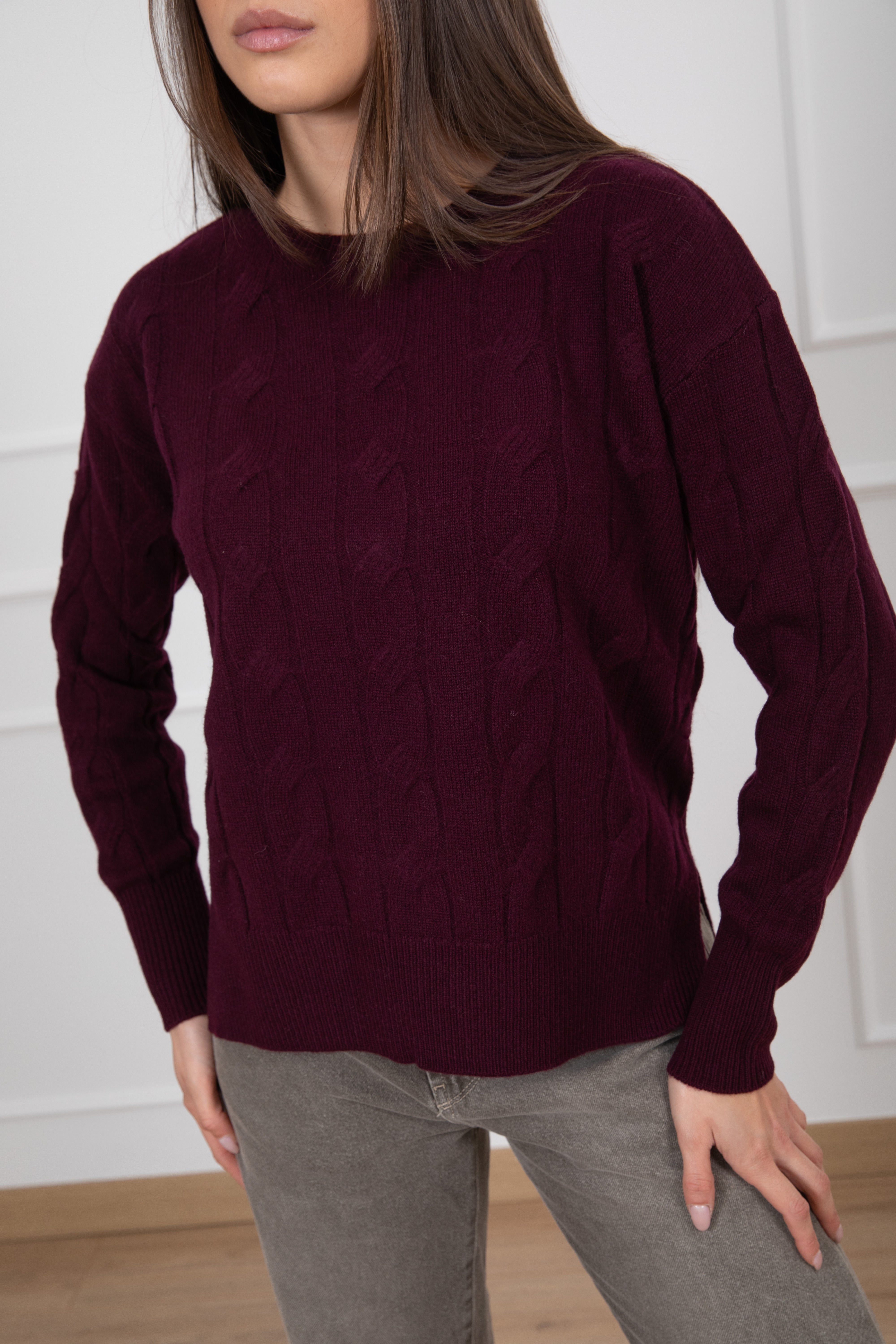 Pull trecce piatte 100% lana Tensione IN