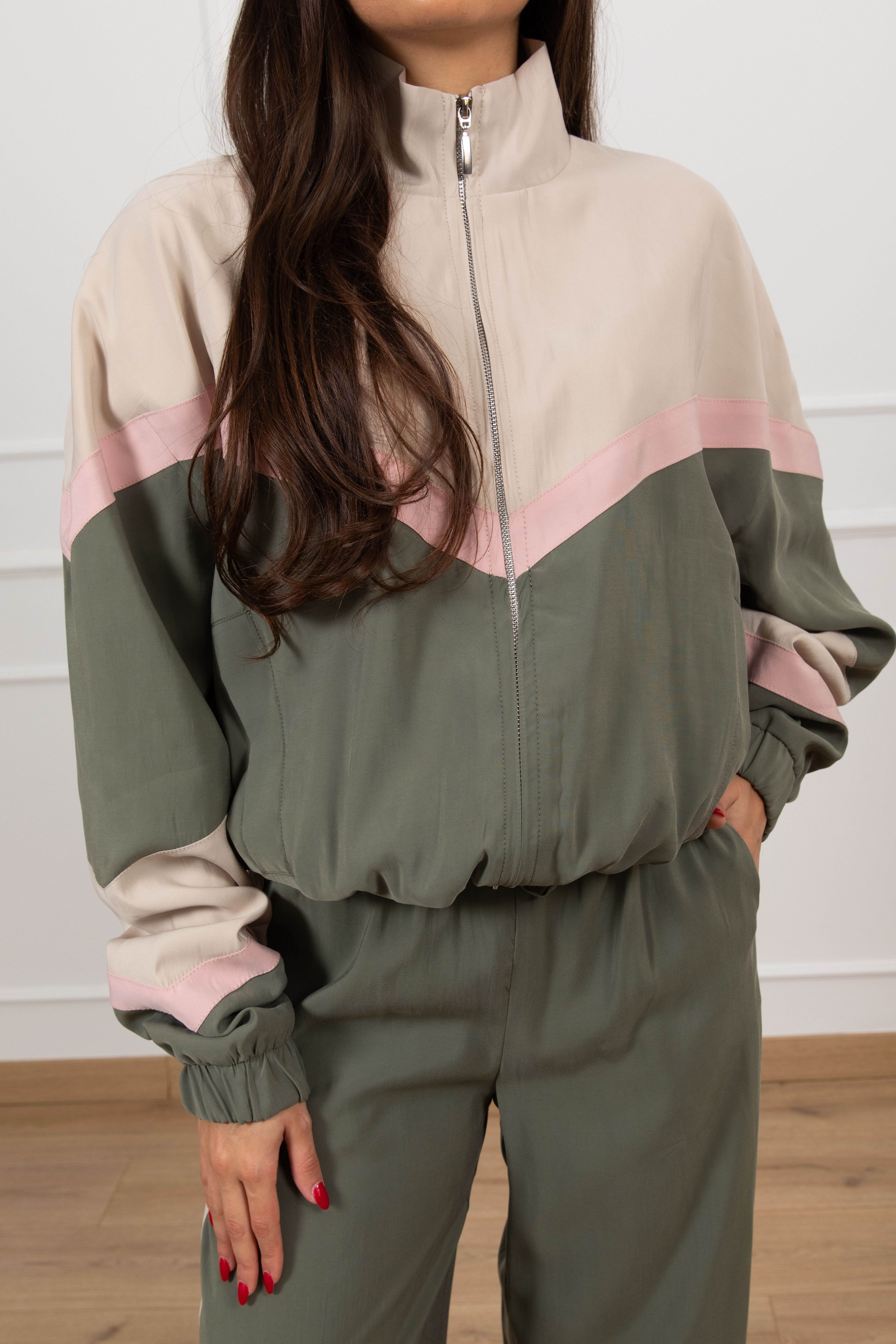 Bomber tricolor in cupro Tensione IN