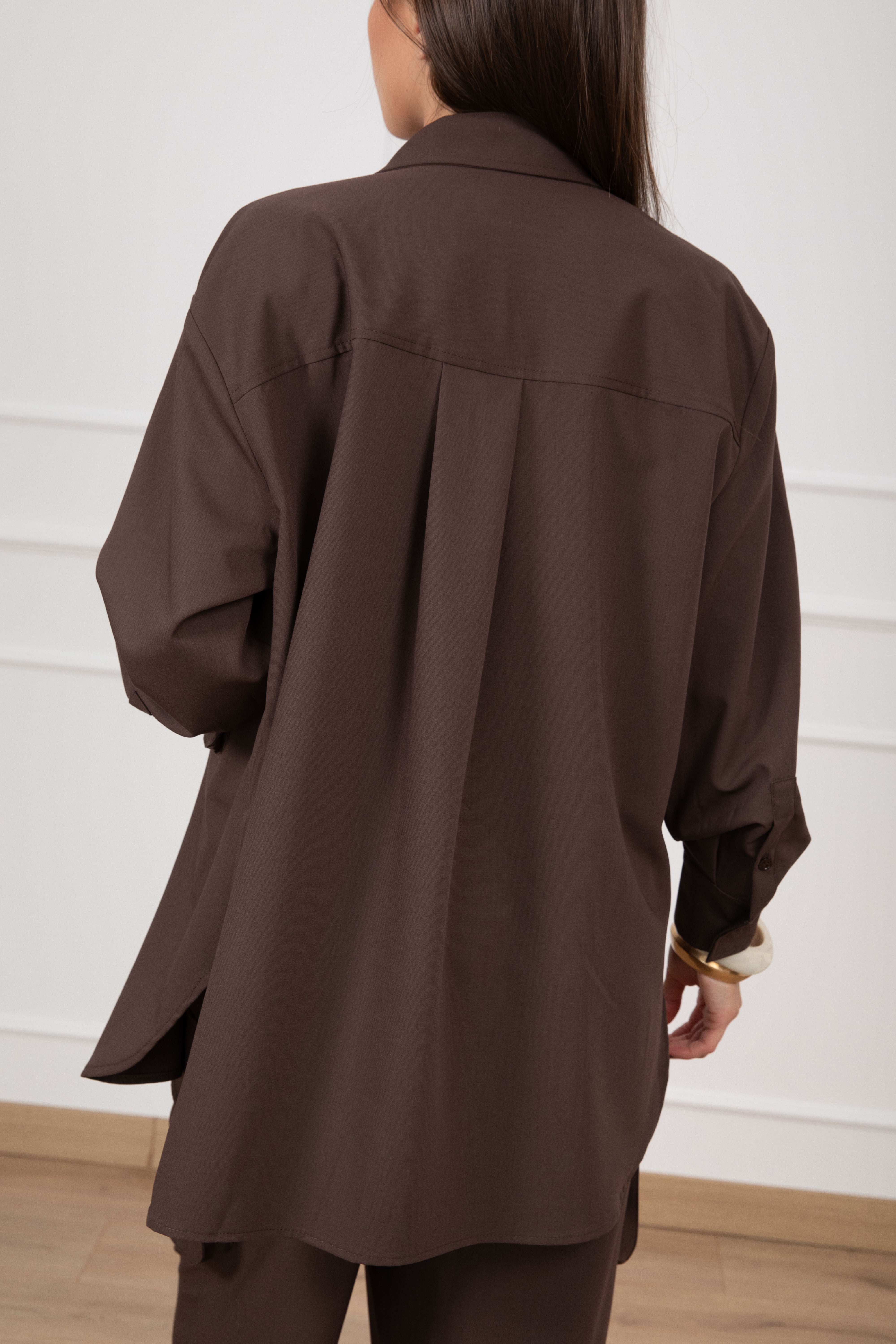 Camicia over-size in viscosa con tasche ViCOLO