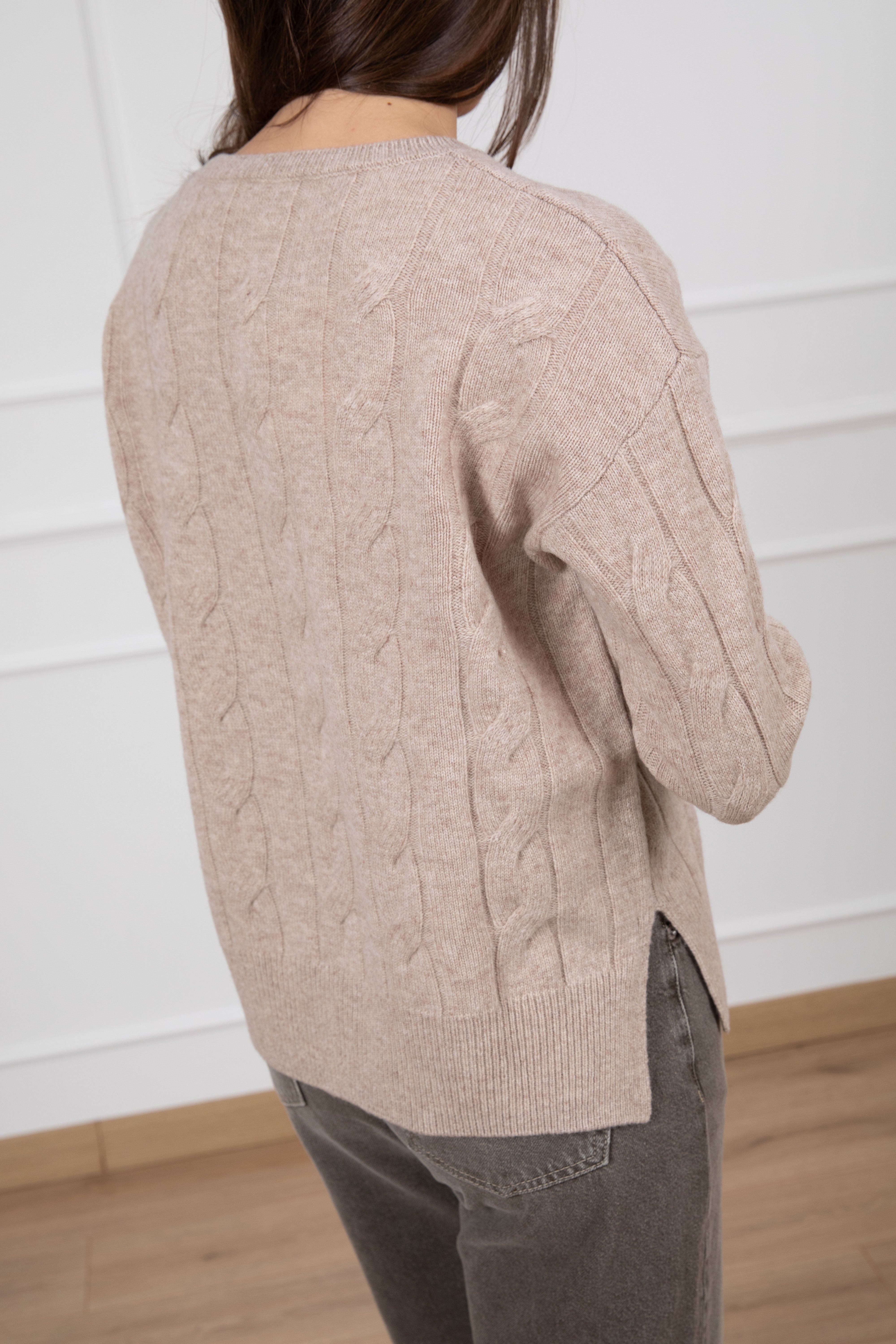 Pull trecce piatte 100% lana Tensione IN