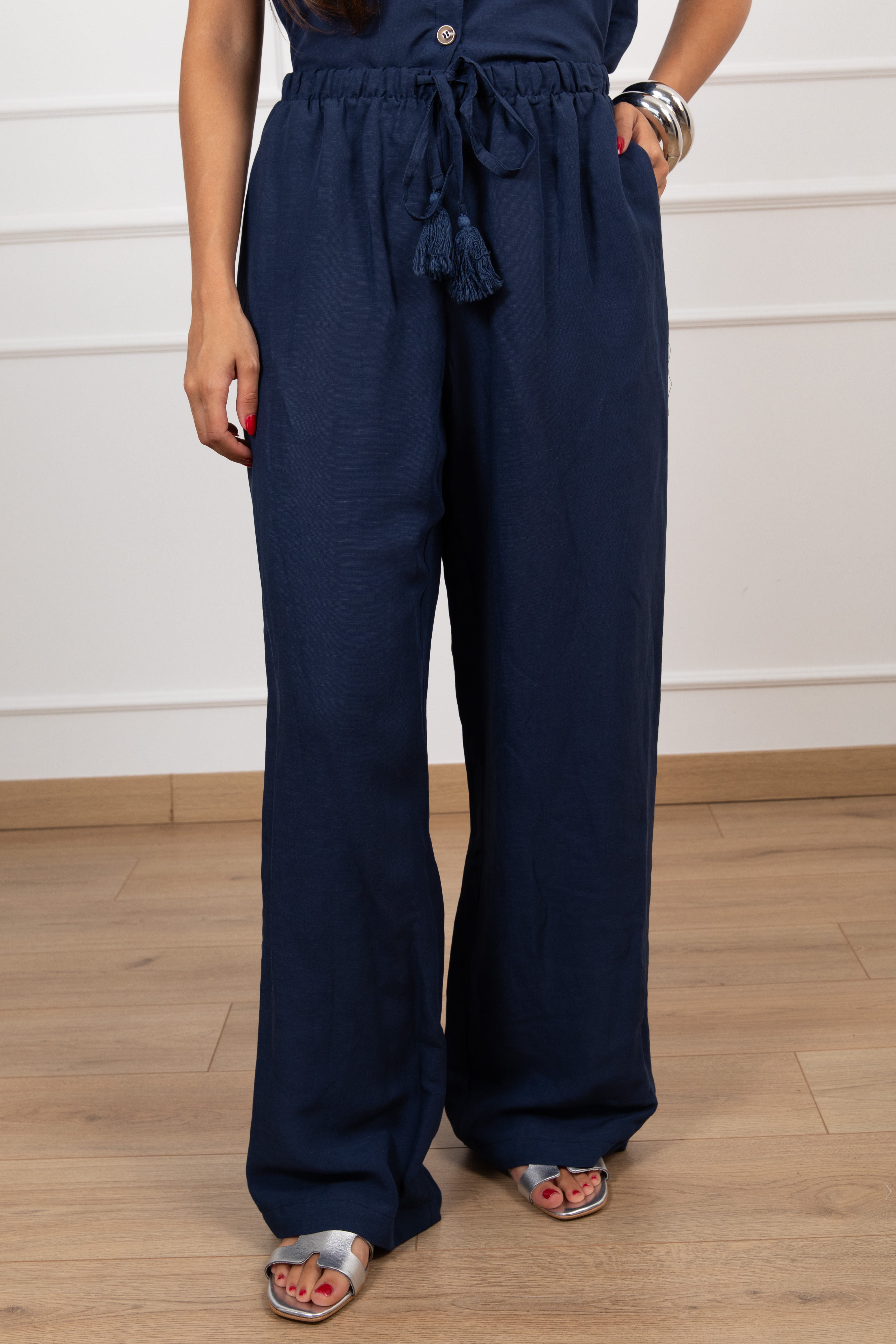 Coordinato gilet e pantalone in lino e viscosa Tensione IN