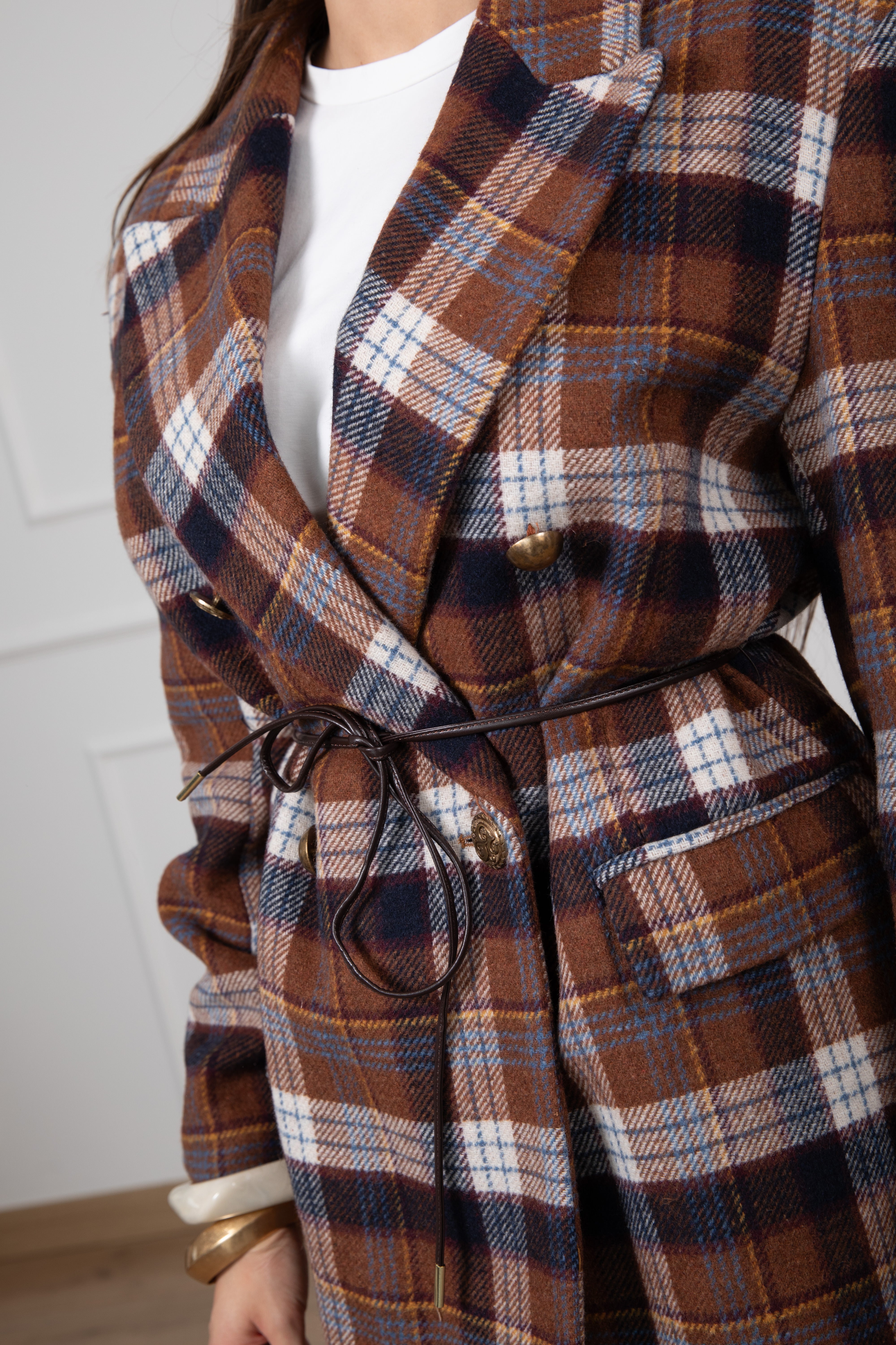 Giacca check con laccio Dixie