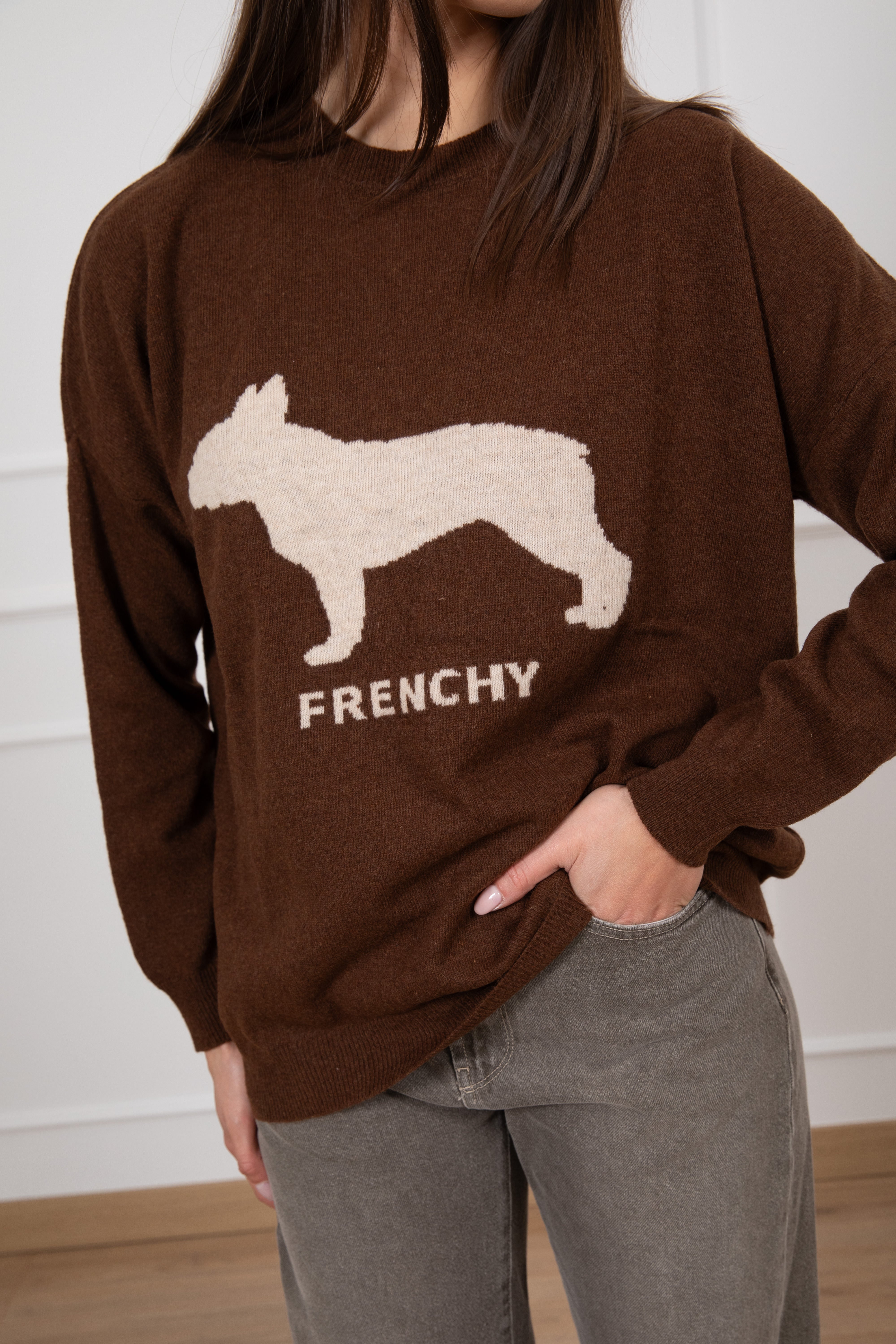 Pull girocollo con cane Dixie