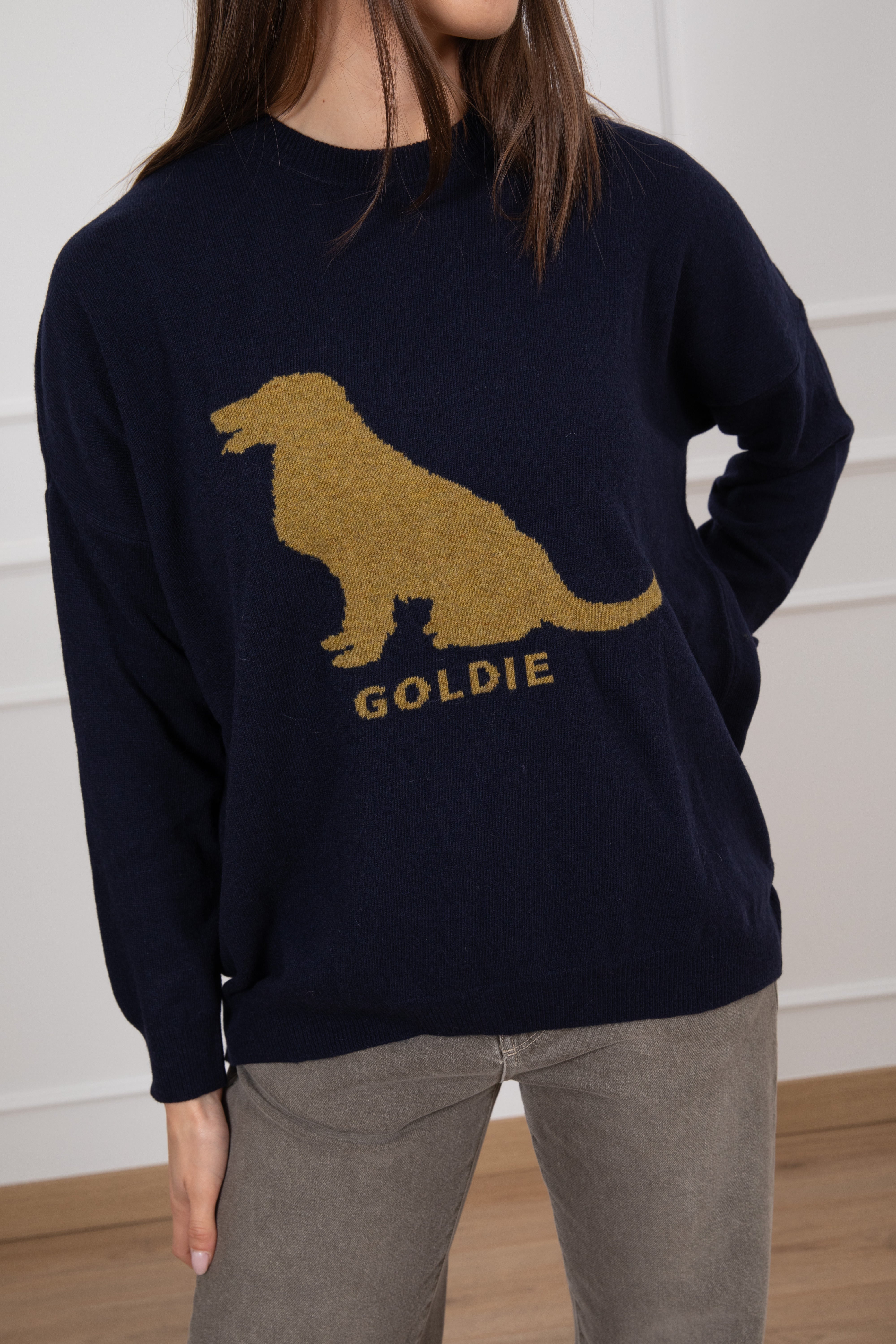 Pull girocollo con cane Dixie