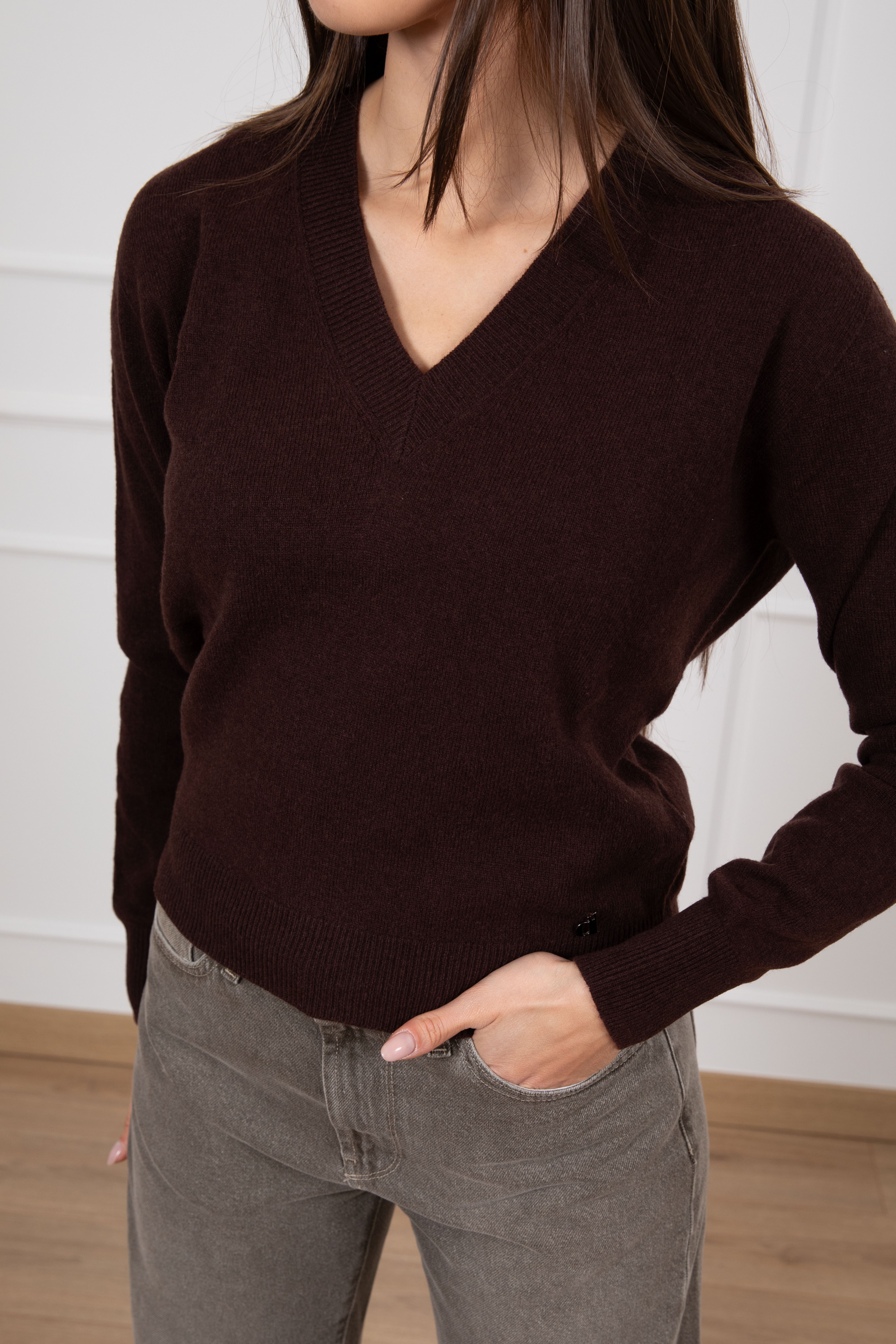 Pull in lana con scollo a "V" Dixie