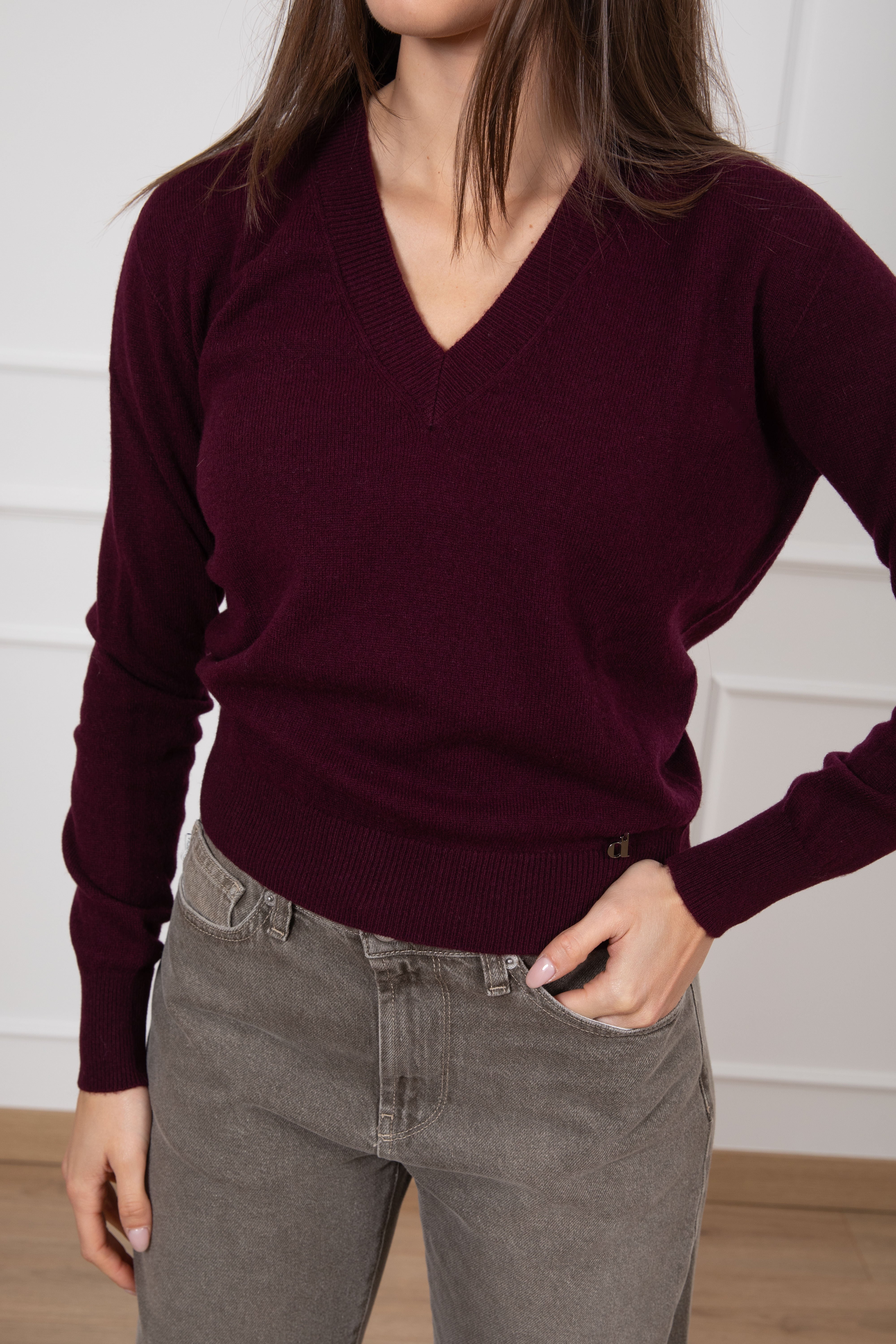 Pull in lana con scollo a "V" Dixie