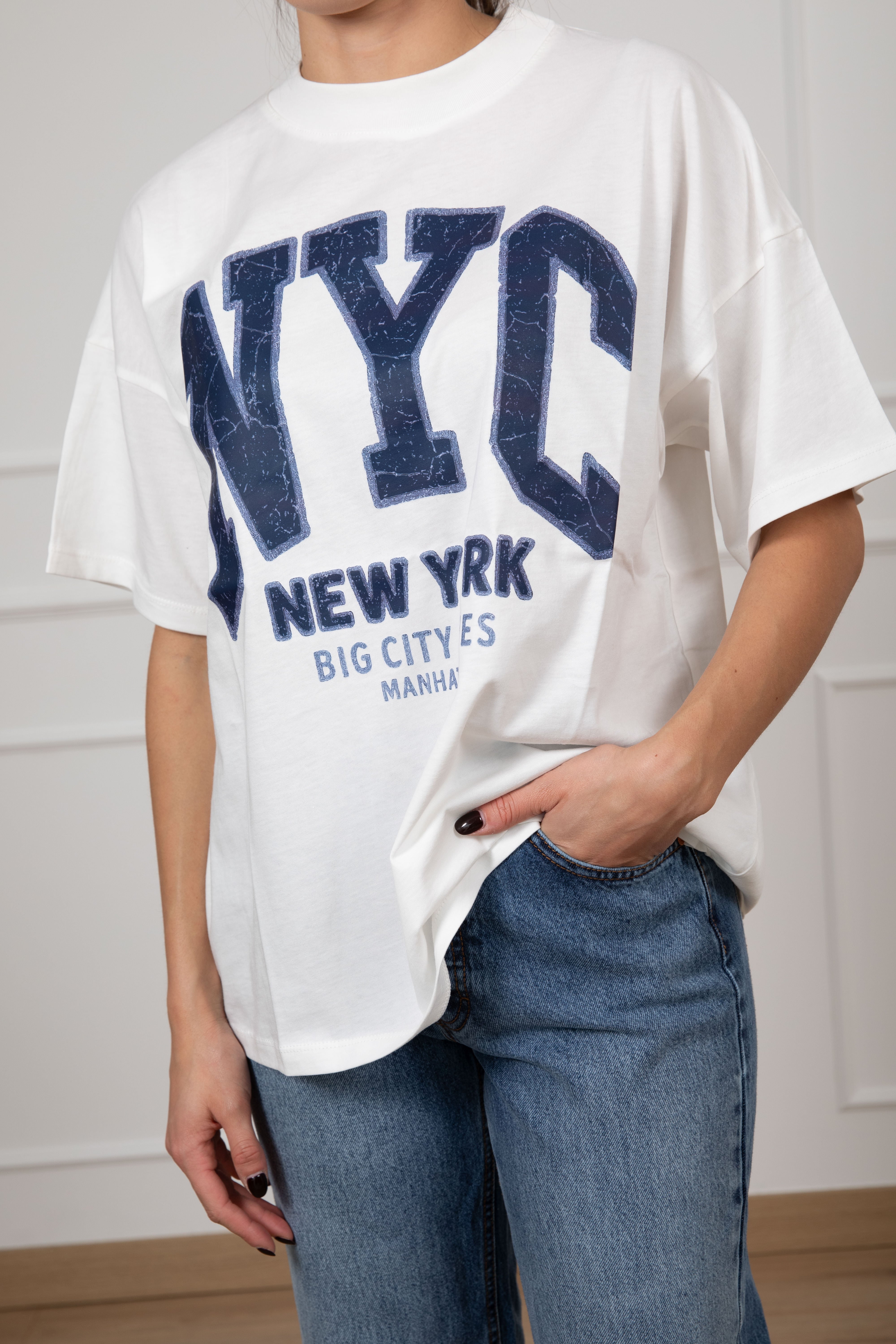 T-shirt over-size "NYC" ViCOLO