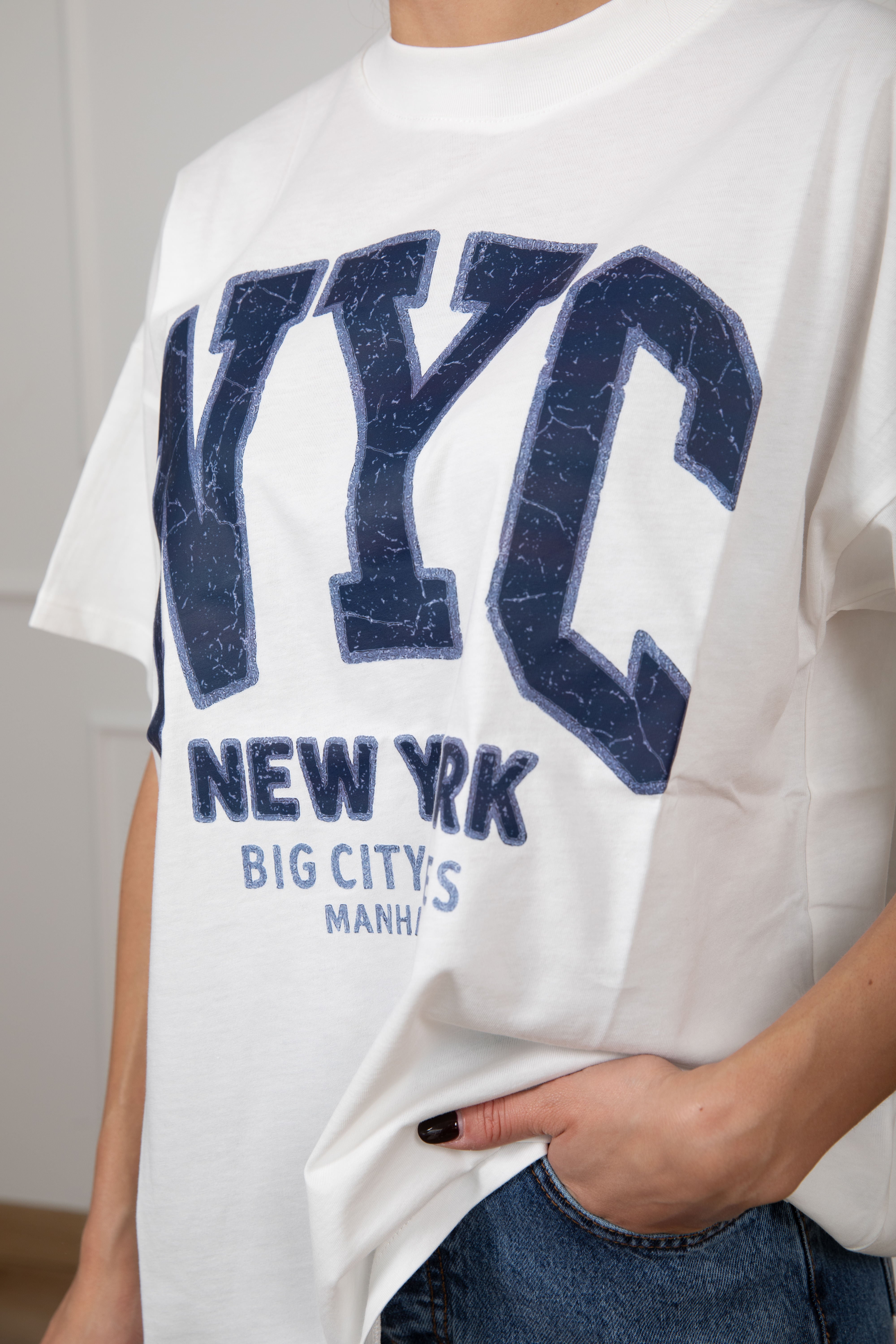 T-shirt over-size "NYC" ViCOLO