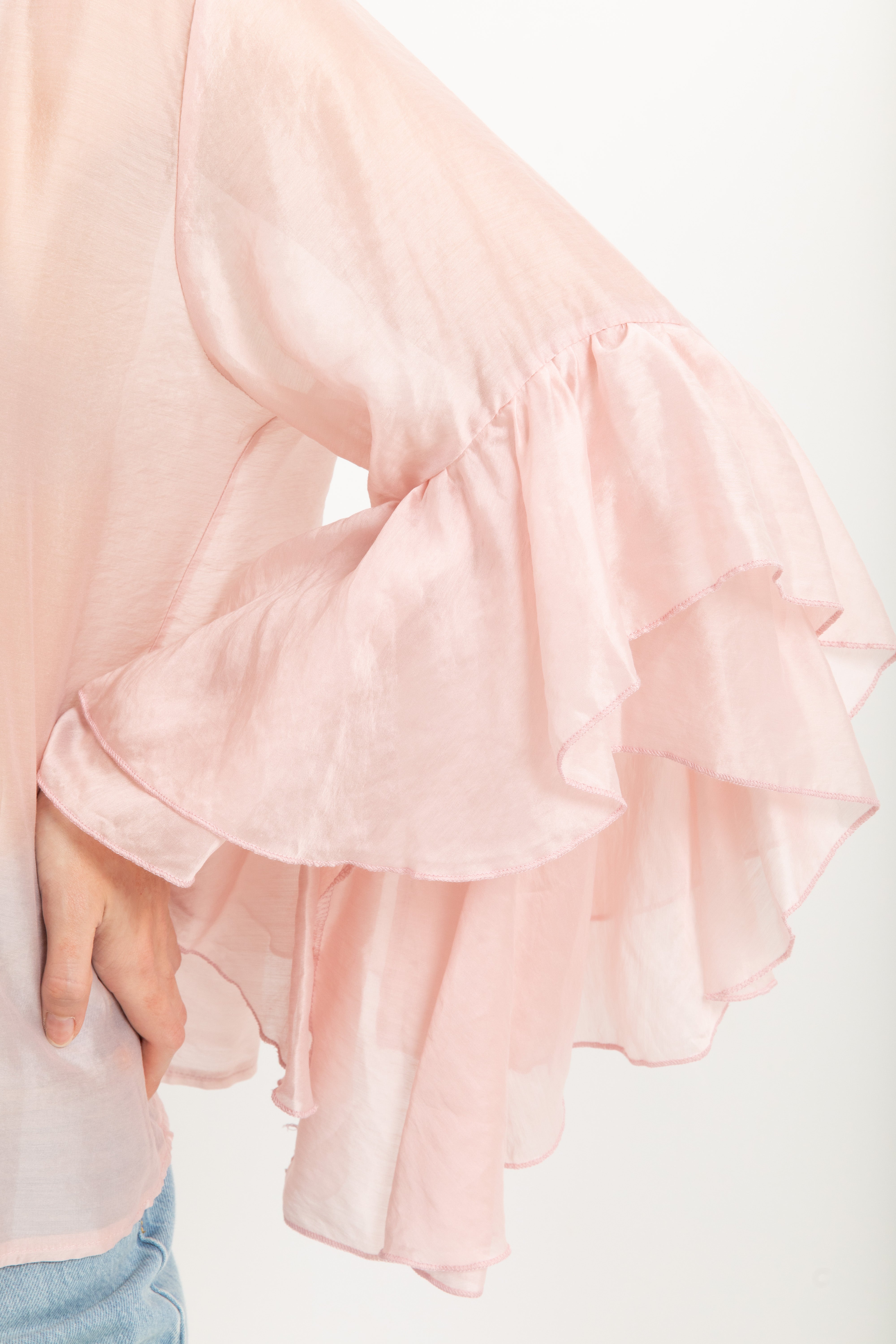 Camicia in viscosa con rouches sulla manica Susy Mix
